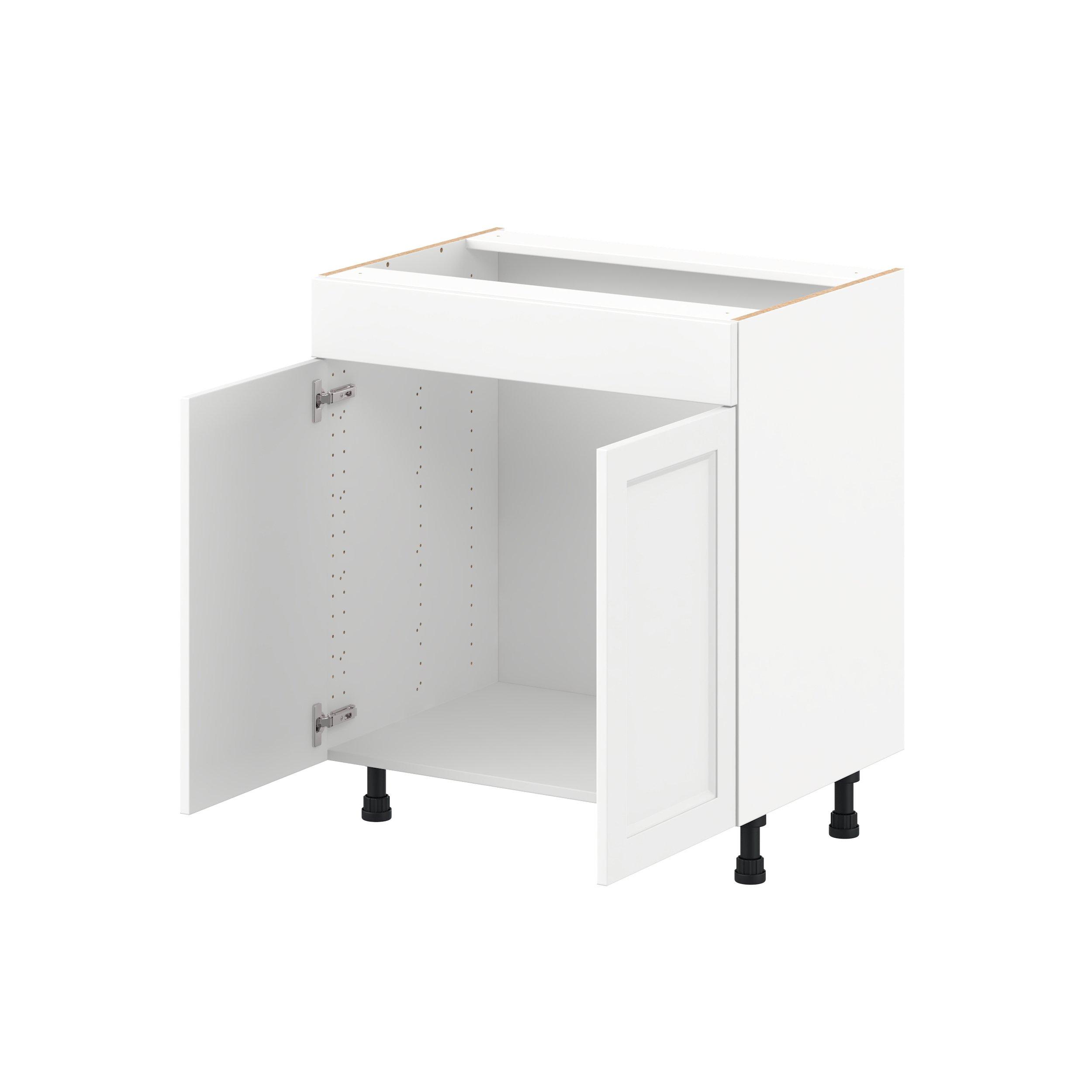 Peachtree 30 in. Painted Bright White Vanity Sink Base Cabinet with False Front