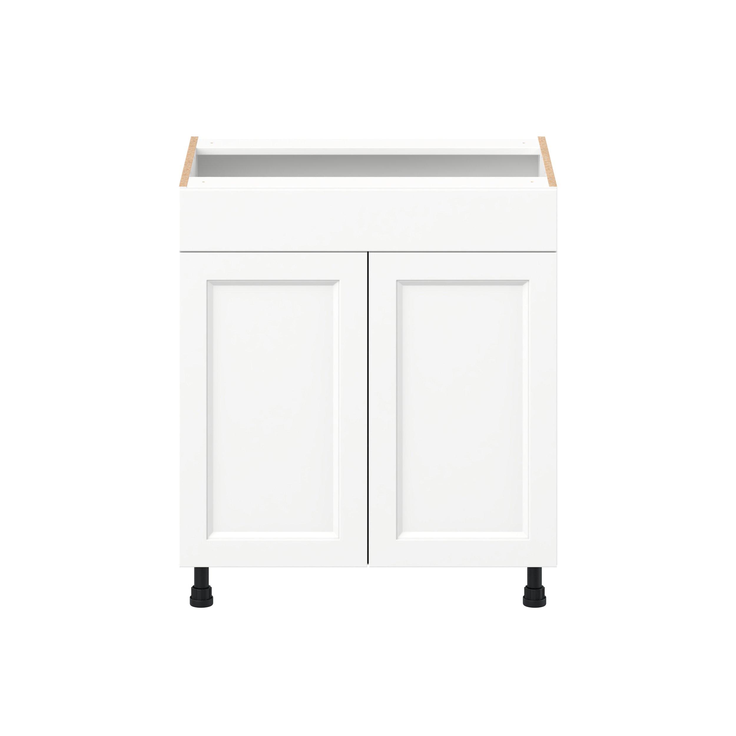 Peachtree 30 in. Painted Bright White Vanity Sink Base Cabinet with False Front