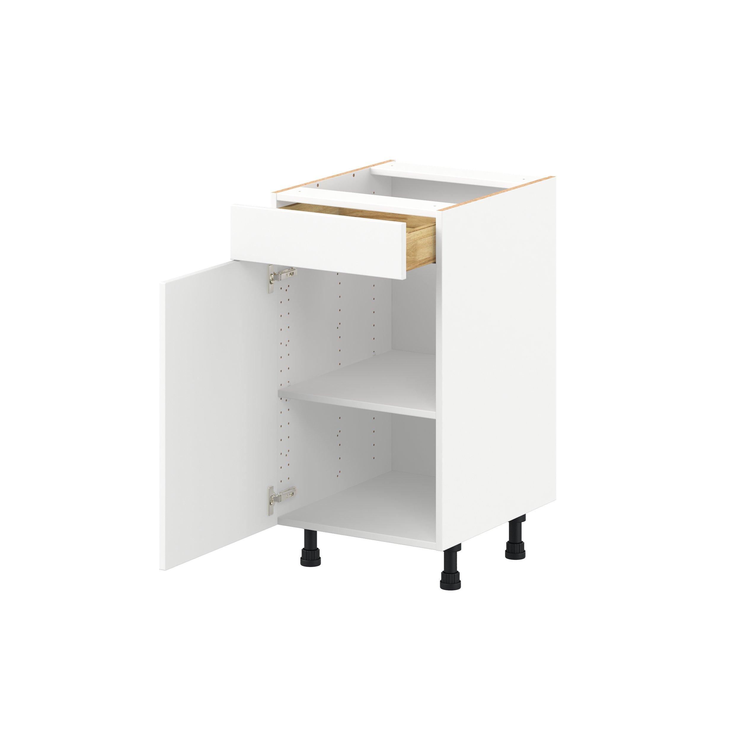 Peachtree 18 in. Painted Bright White Vanity Door and Drawer Base Cabinet