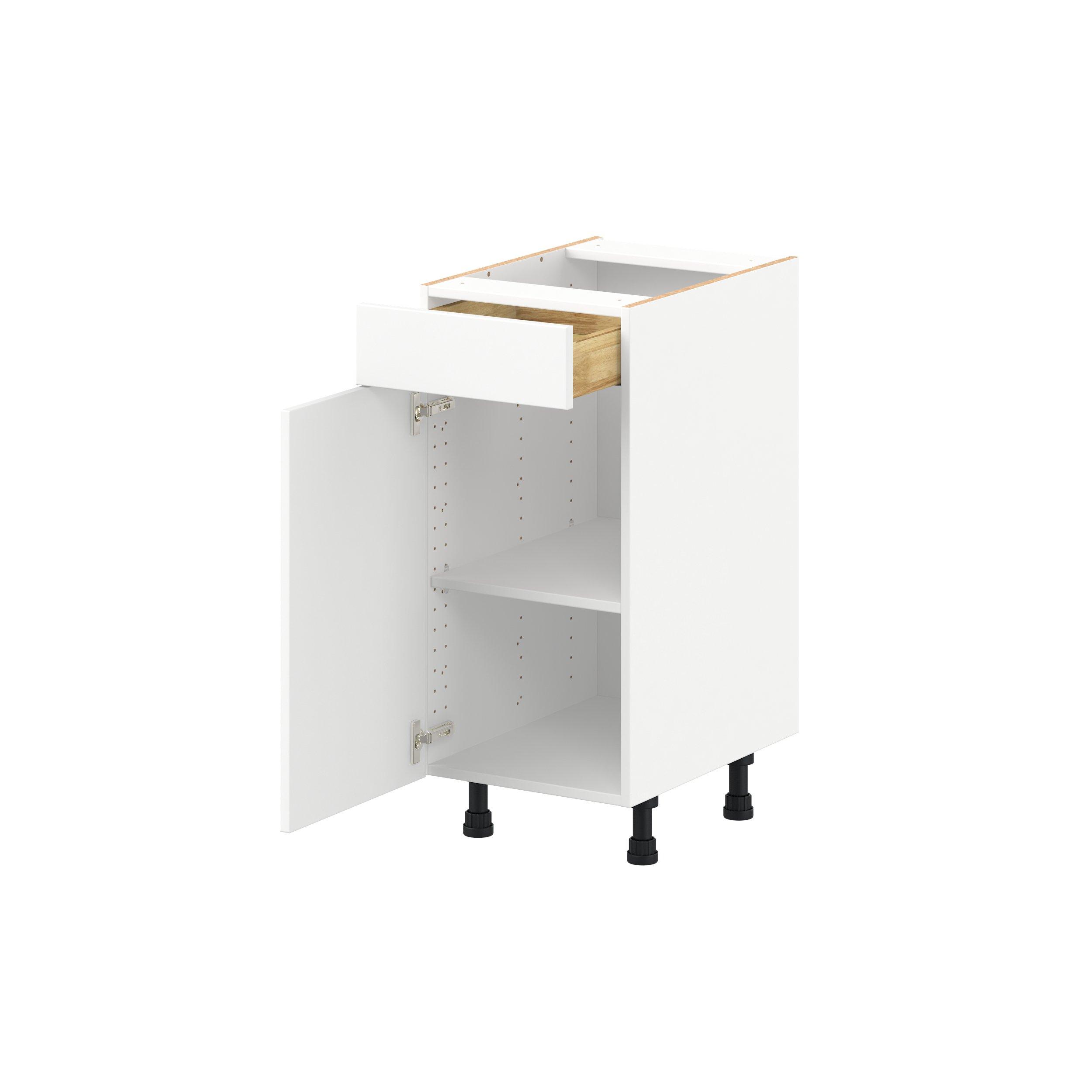 Peachtree 15 in. Painted Bright White Vanity Door and Drawer Base Cabinet