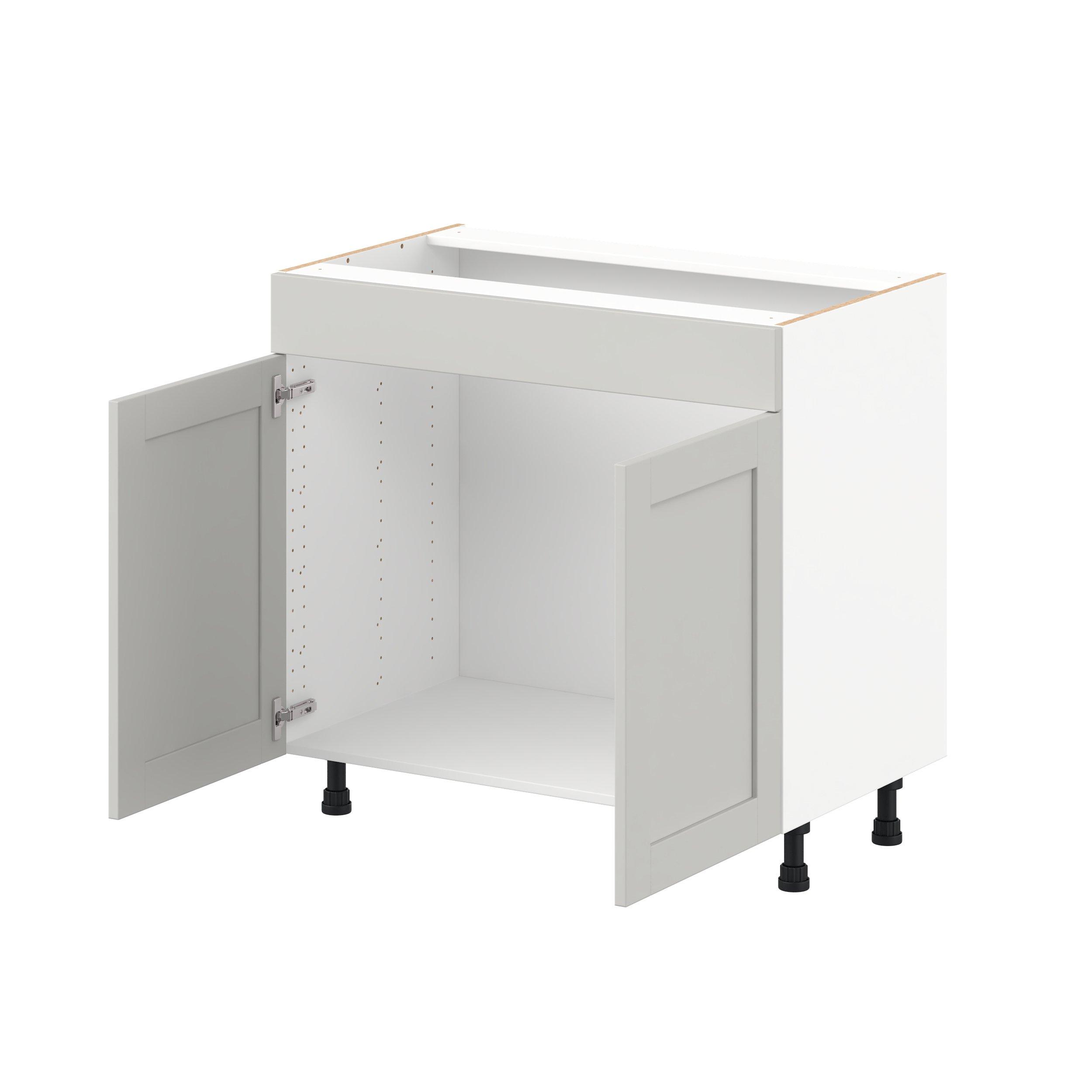 Summerhill 36 in. Light Gray Vanity Sink Base Cabinet with False Front