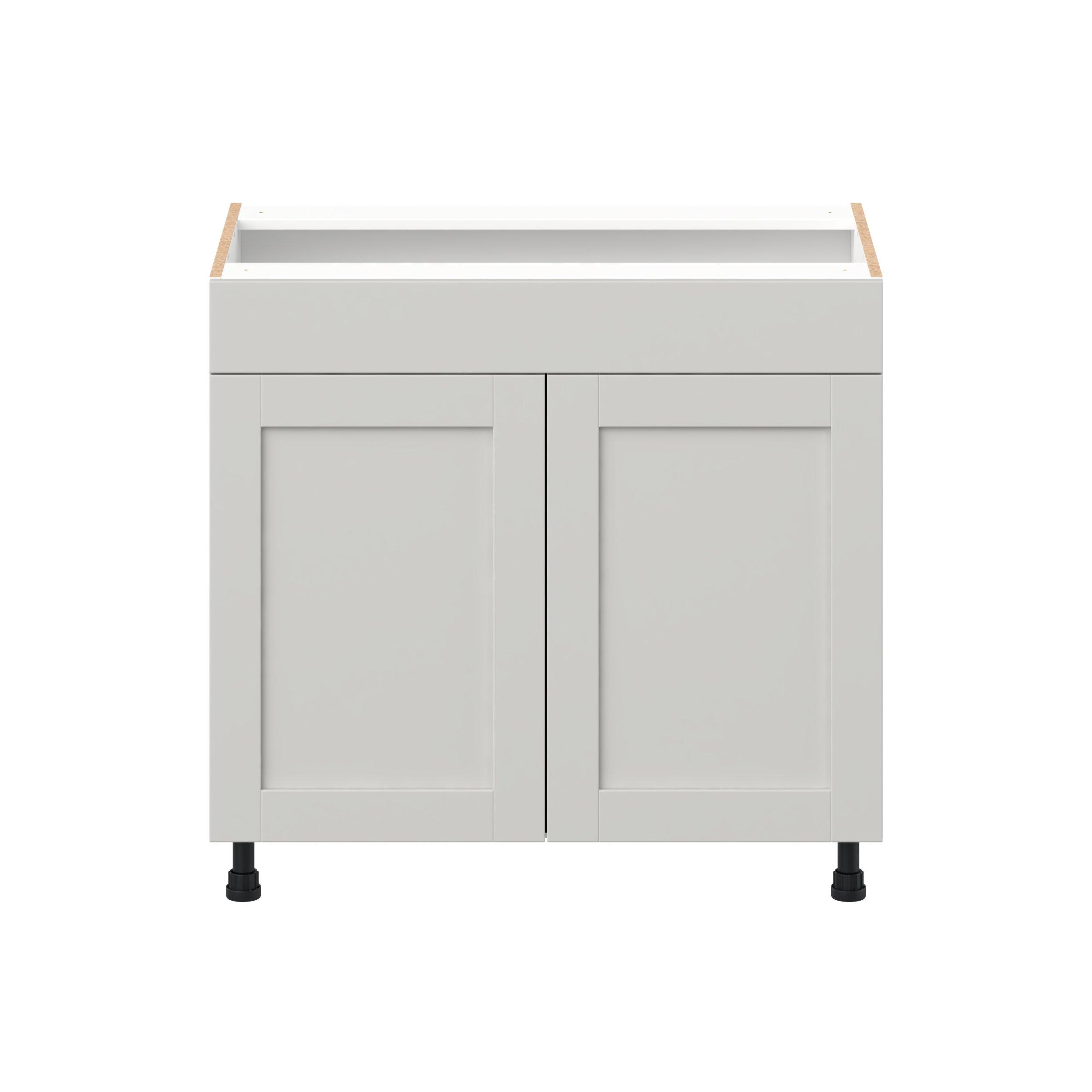 Summerhill 36 in. Light Gray Vanity Sink Base Cabinet with False Front