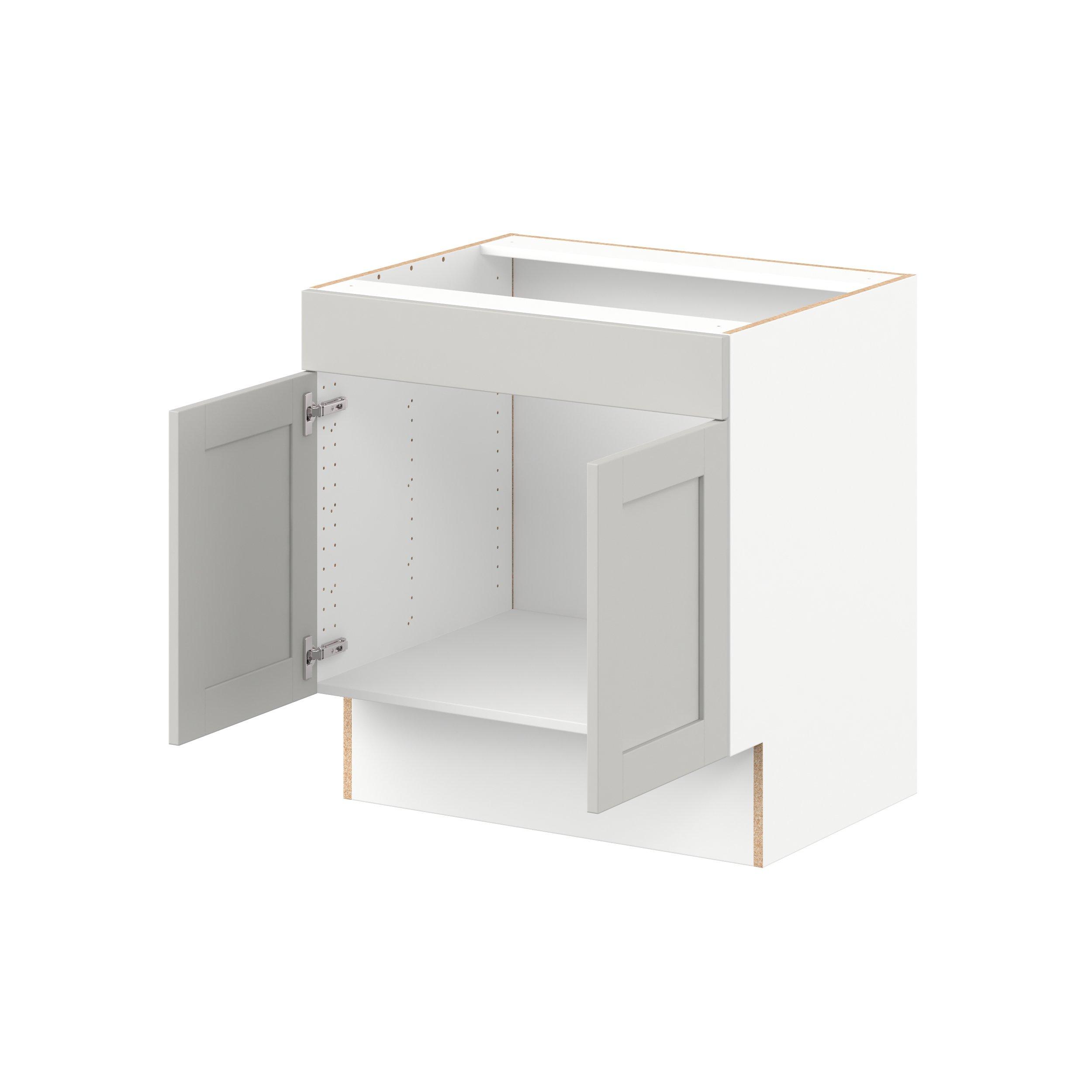 Summerhill 30 in. Light Gray Sink Base Cabinet with False Front
