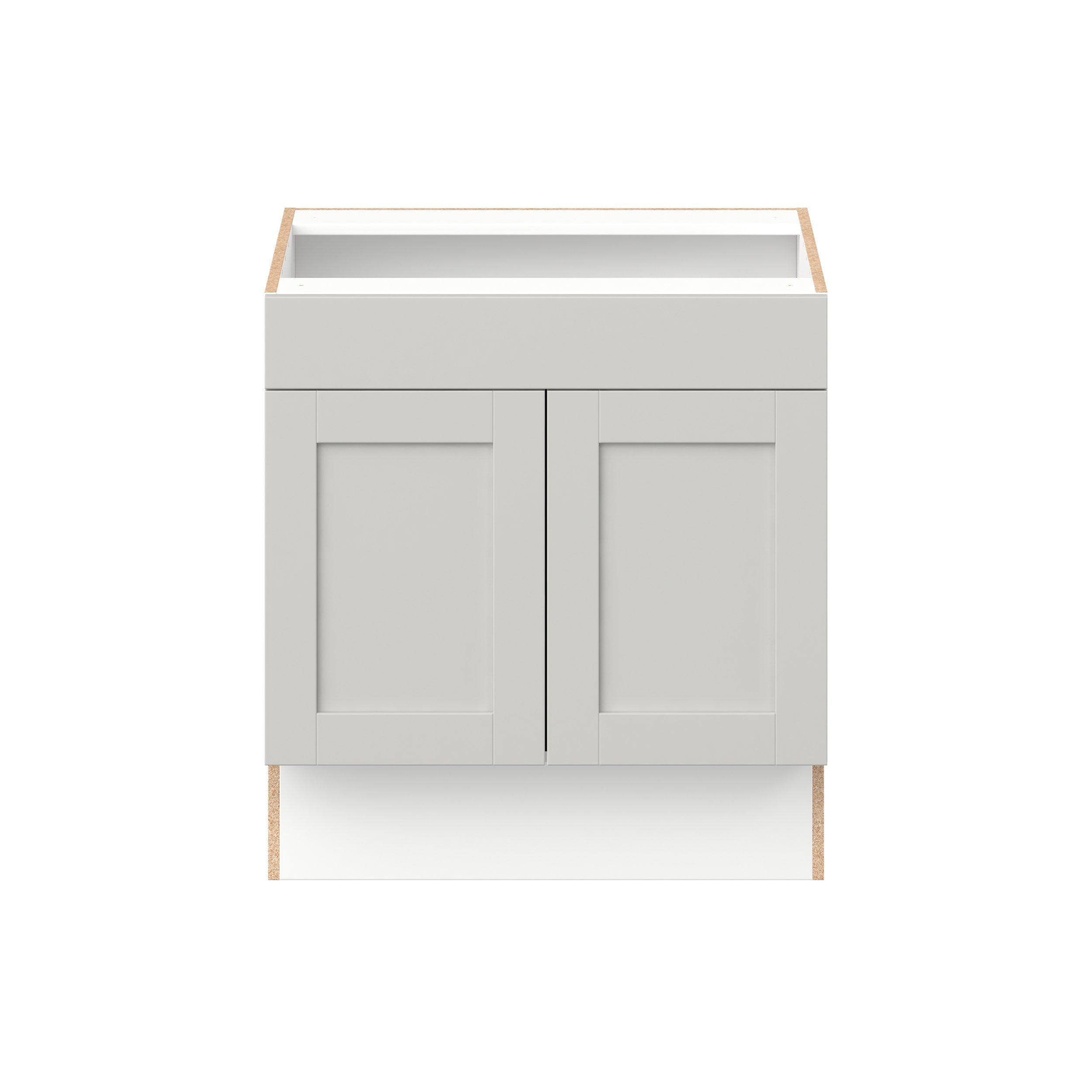Summerhill 30 in. Light Gray Sink Base Cabinet with False Front