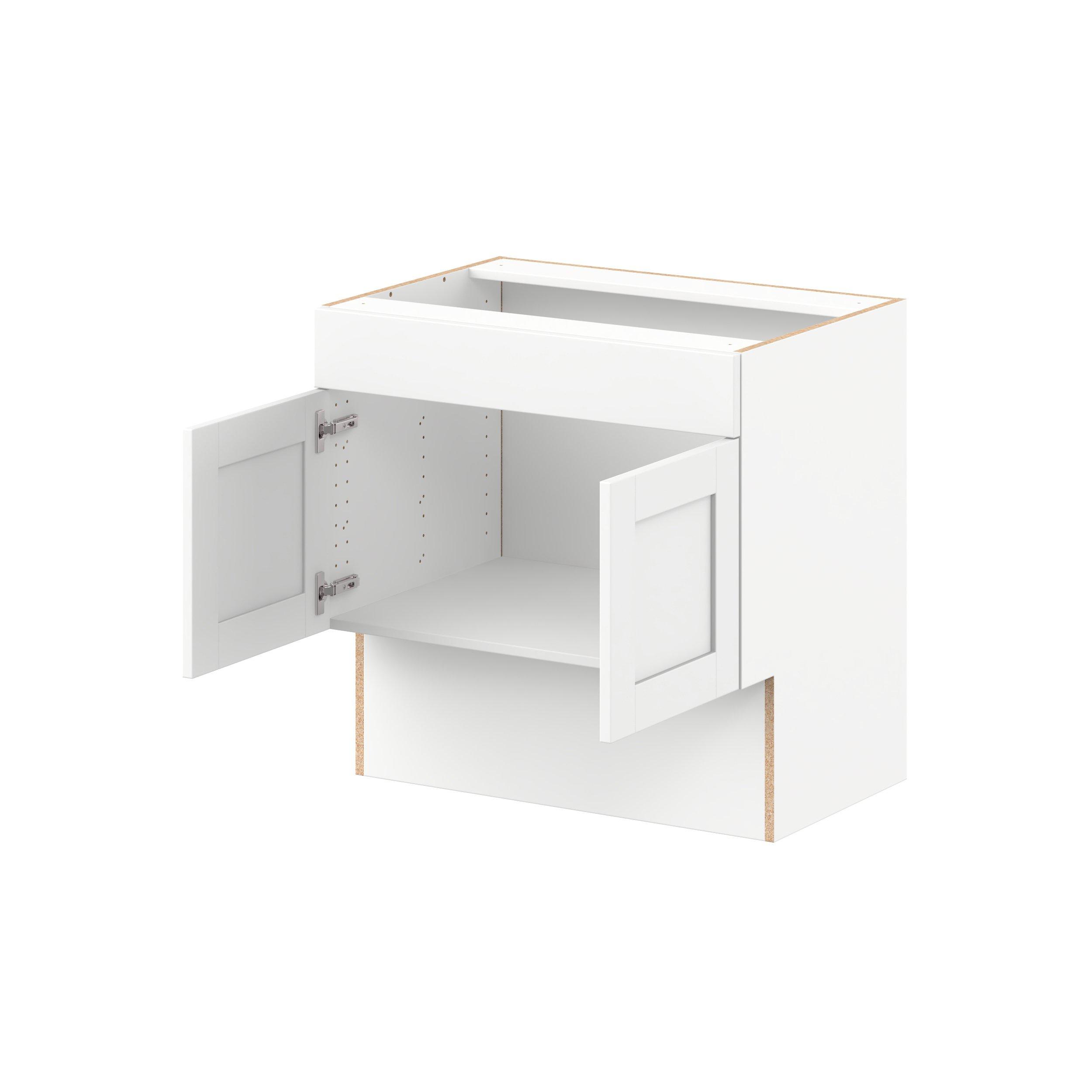 Summerhill 30 in. Bright White Vanity Sink Base Cabinet with Removable Front