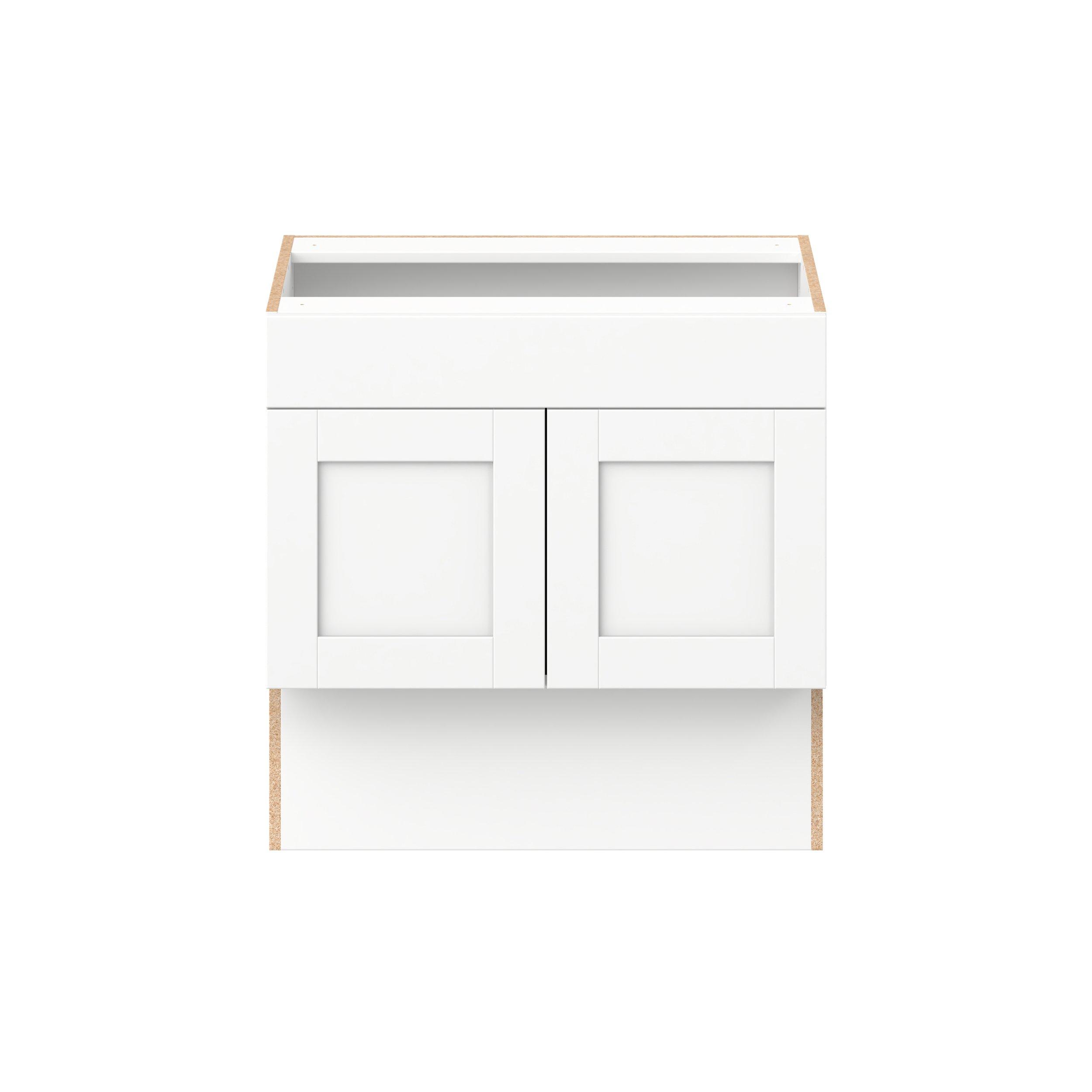 Summerhill 30 in. Bright White Vanity Sink Base Cabinet with Removable Front