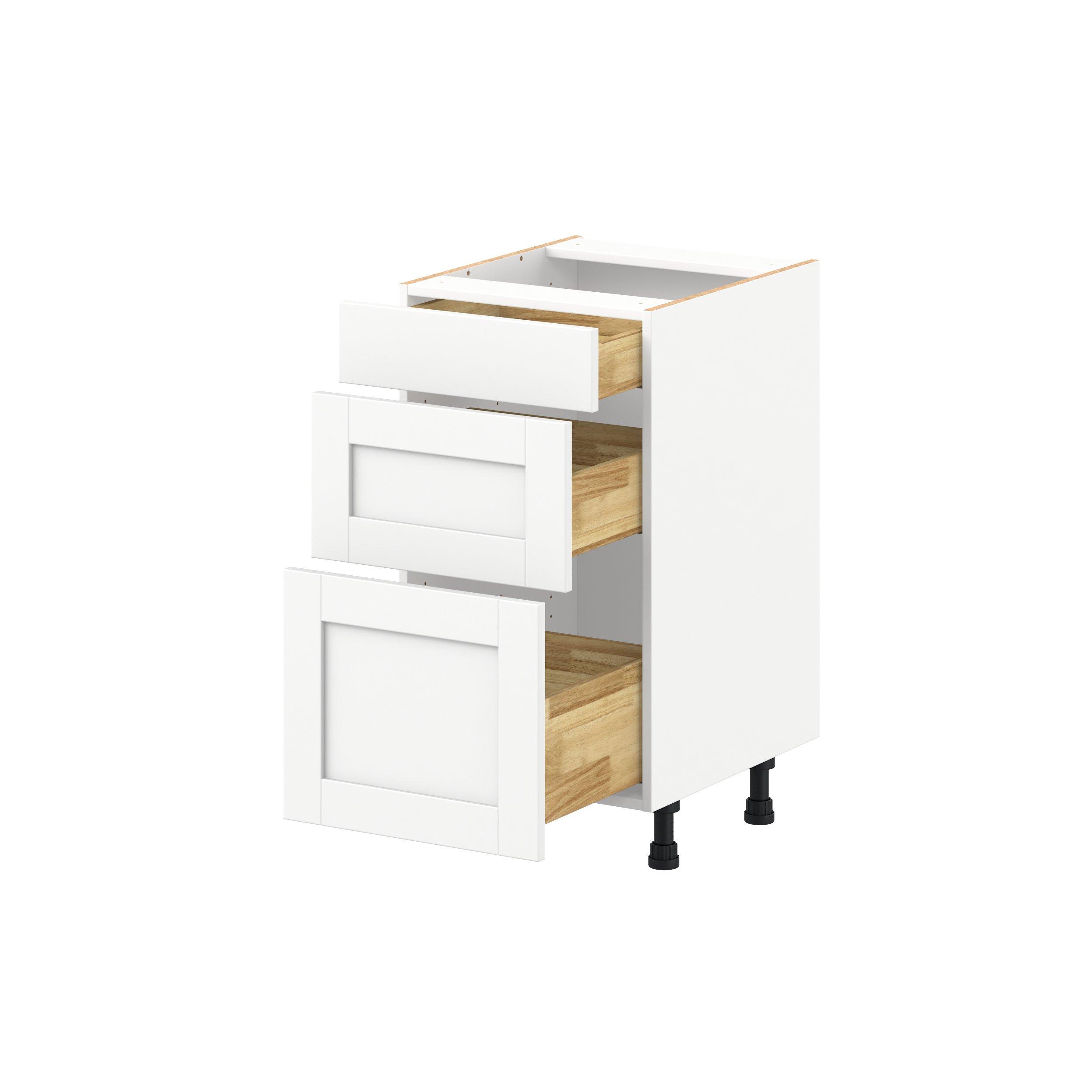 Summerhill 18 in. Bright White Vanity Drawer Base Cabinet