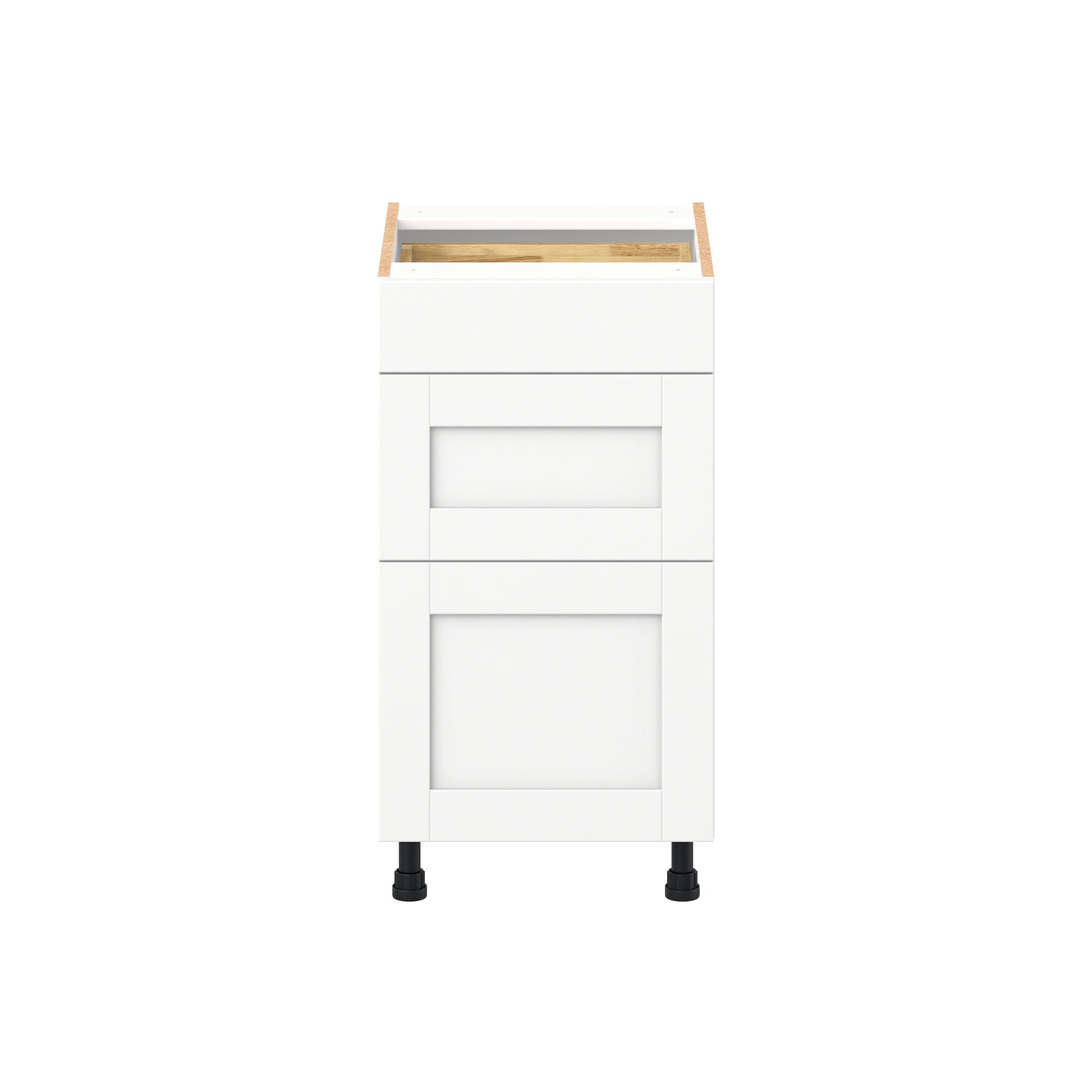 Summerhill 18 in. Bright White Vanity Drawer Base Cabinet