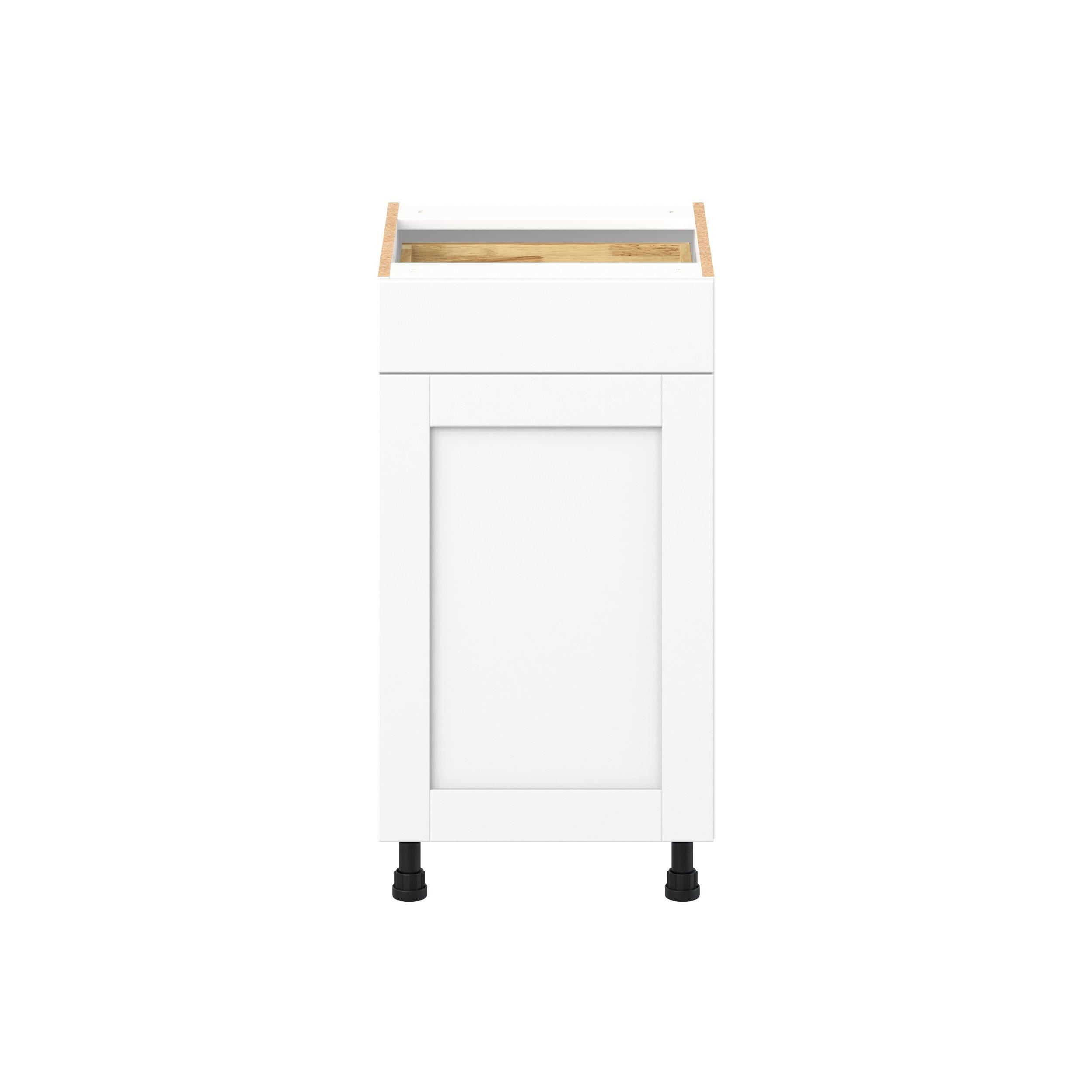 Summerhill 18 in. Bright White Vanity Door and Drawer Base Cabinet