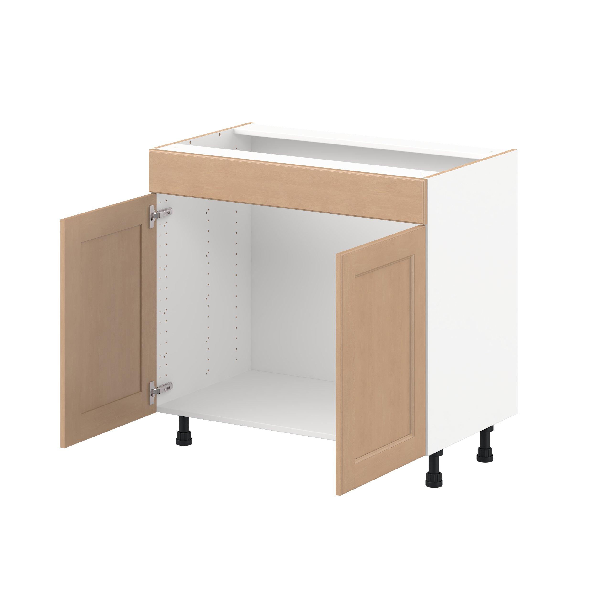 Sugarhill 36 in. Stained Sugar Cookie Vanity Sink Base Cabinet with False Front
