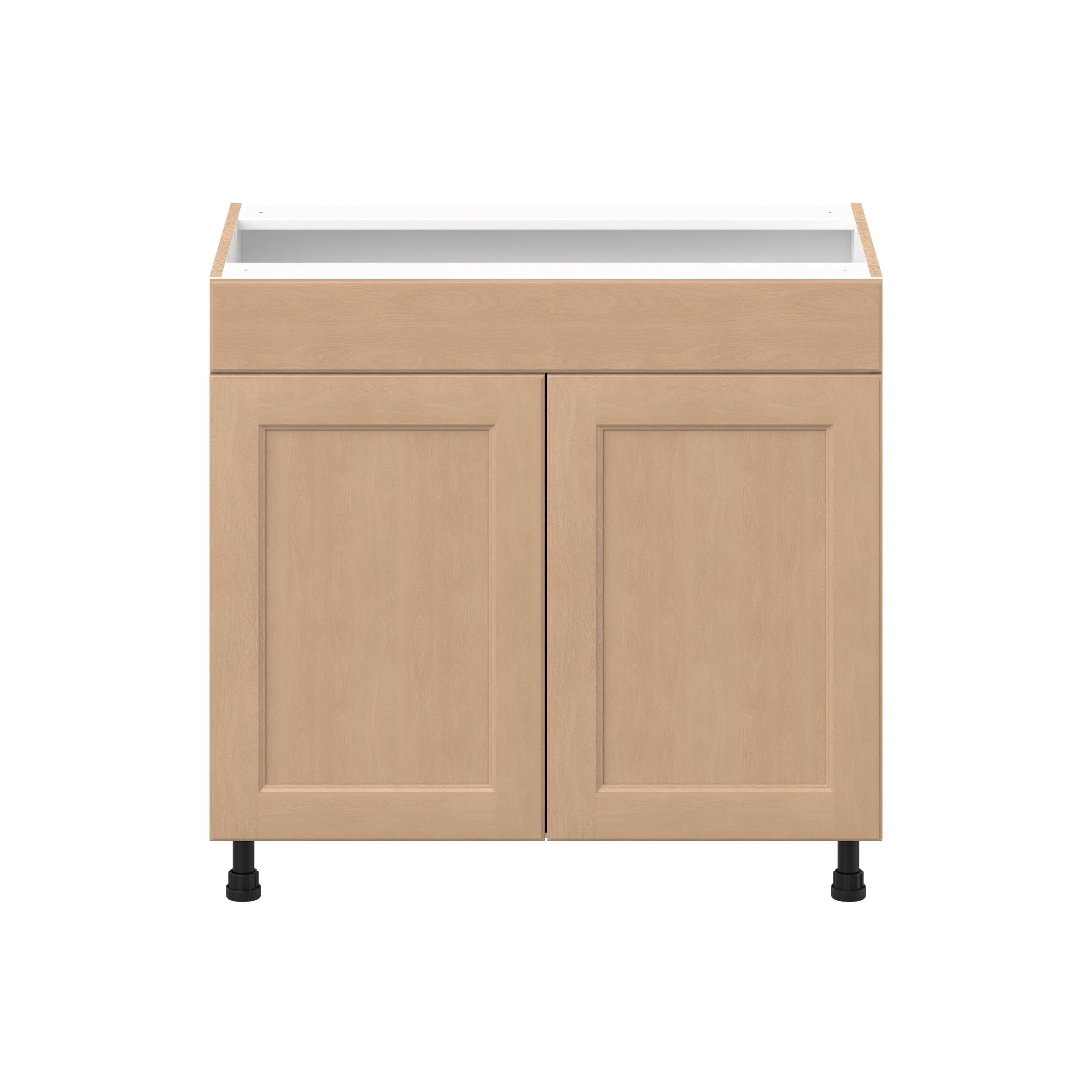Sugarhill 36 in. Stained Sugar Cookie Vanity Sink Base Cabinet with False Front
