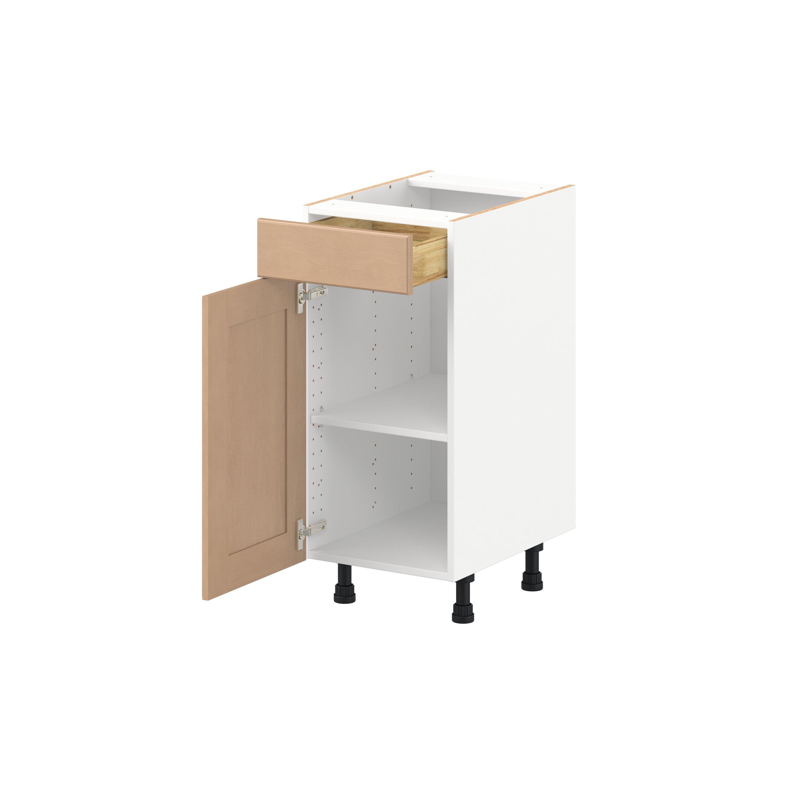 Sugarhill 15 in. Stained Sugar Cookie Vanity Door and Drawer Base Cabinet