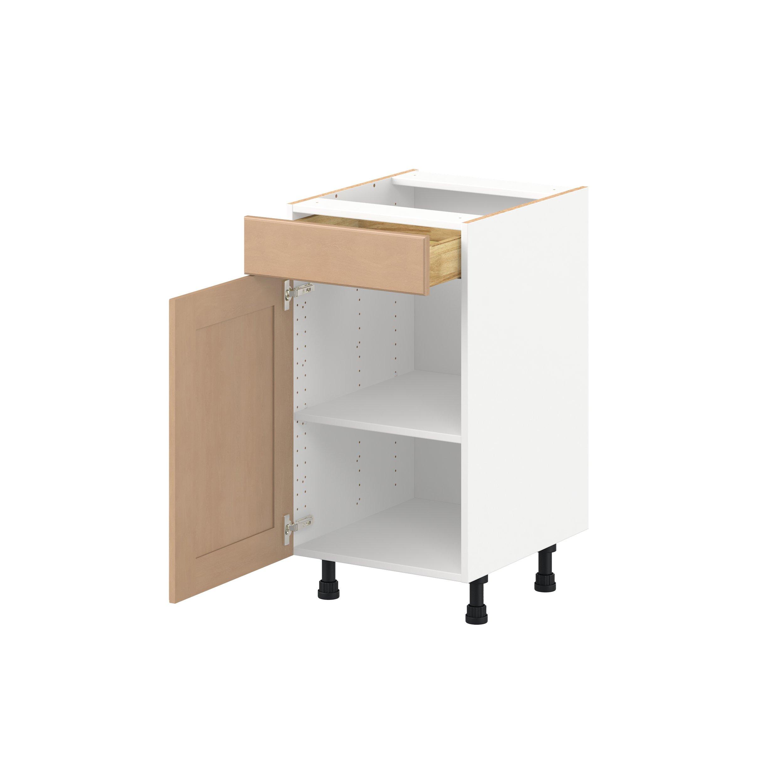 Sugarhill 18 in. Stained Sugar Cookie Vanity Door and Drawer Base Cabinet