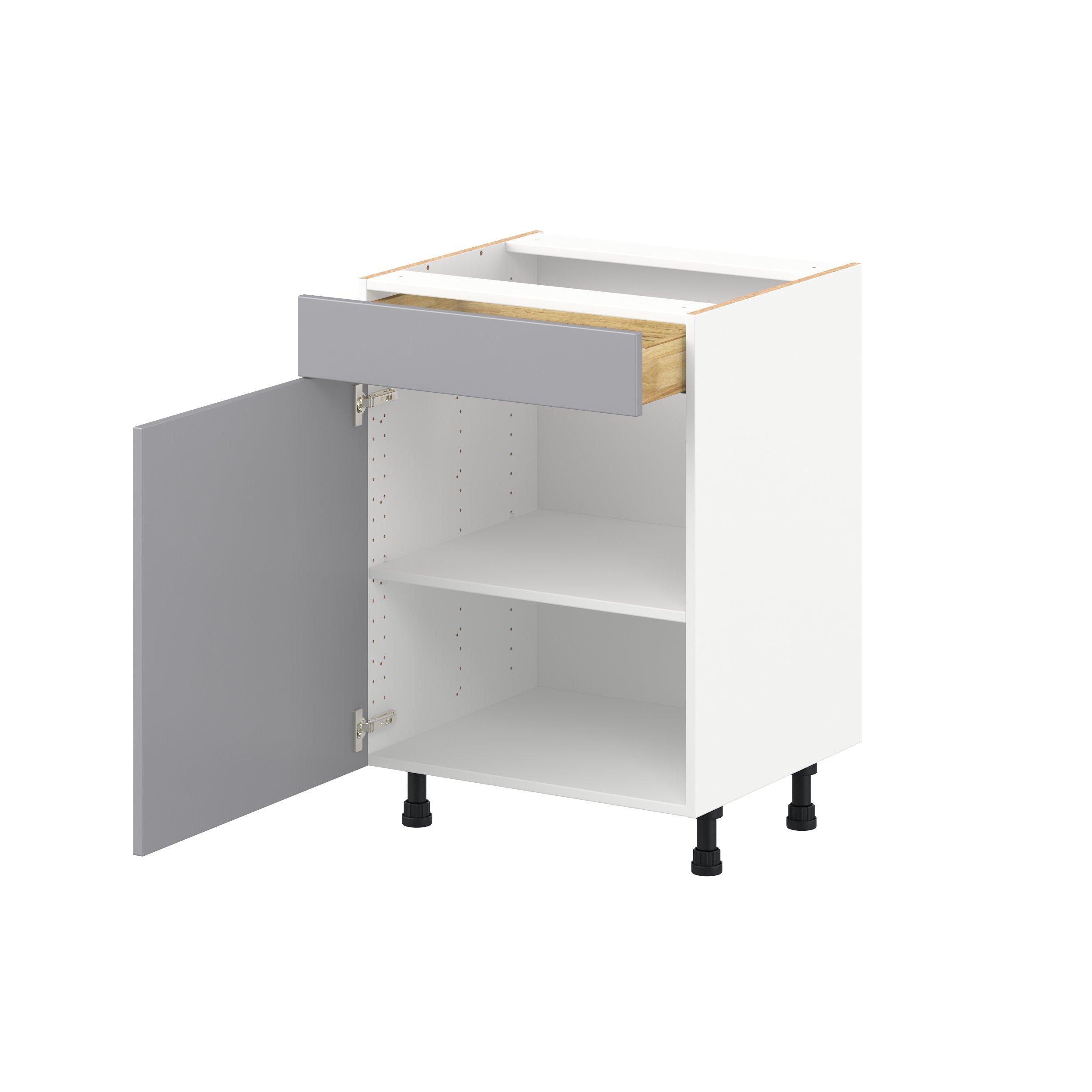 Candler 24 in. Painted Slate Gray Vanity Door and Drawer Base Cabinet - ADA