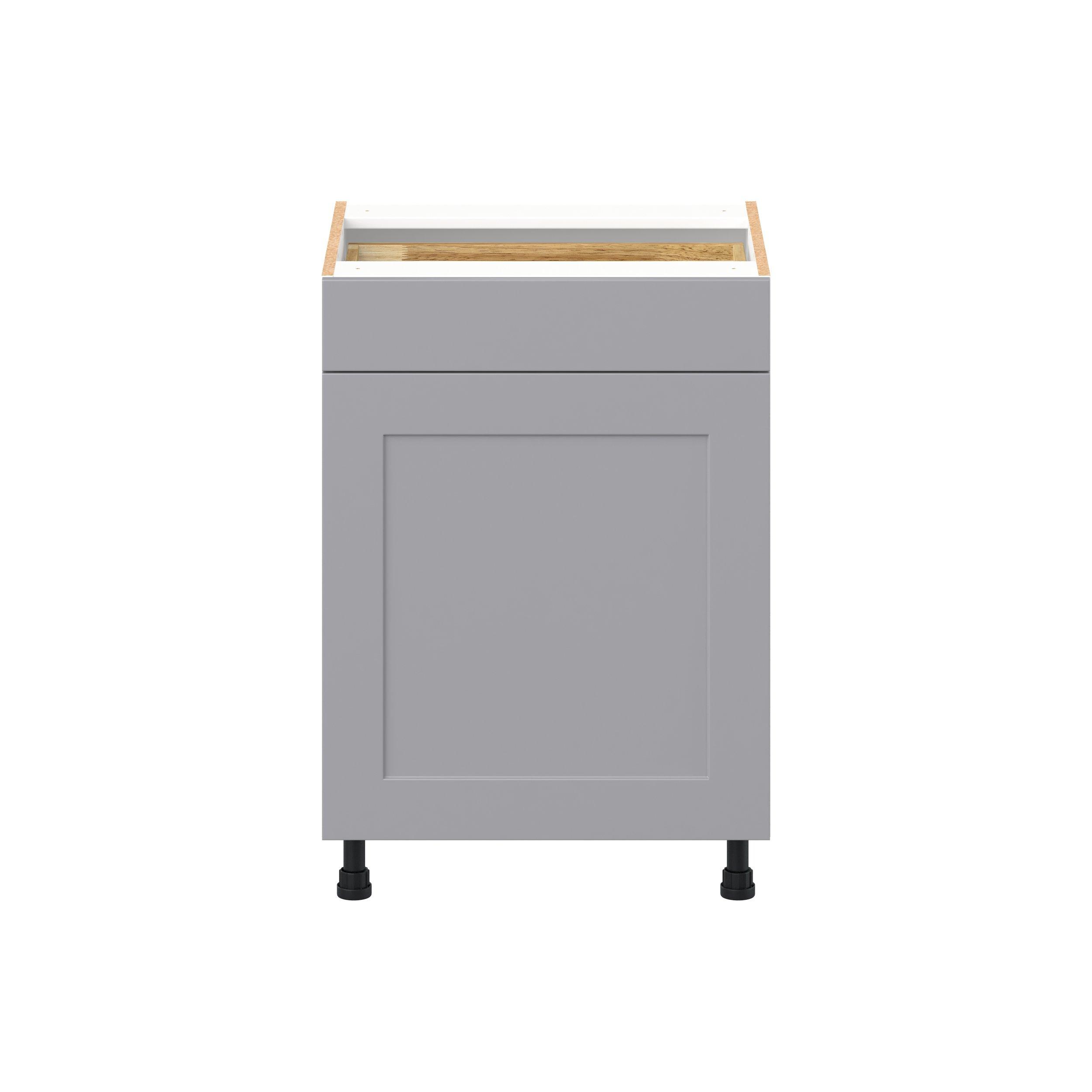 Candler 15 in. Painted Slate Gray Vanity Door and Drawer Base Cabinet