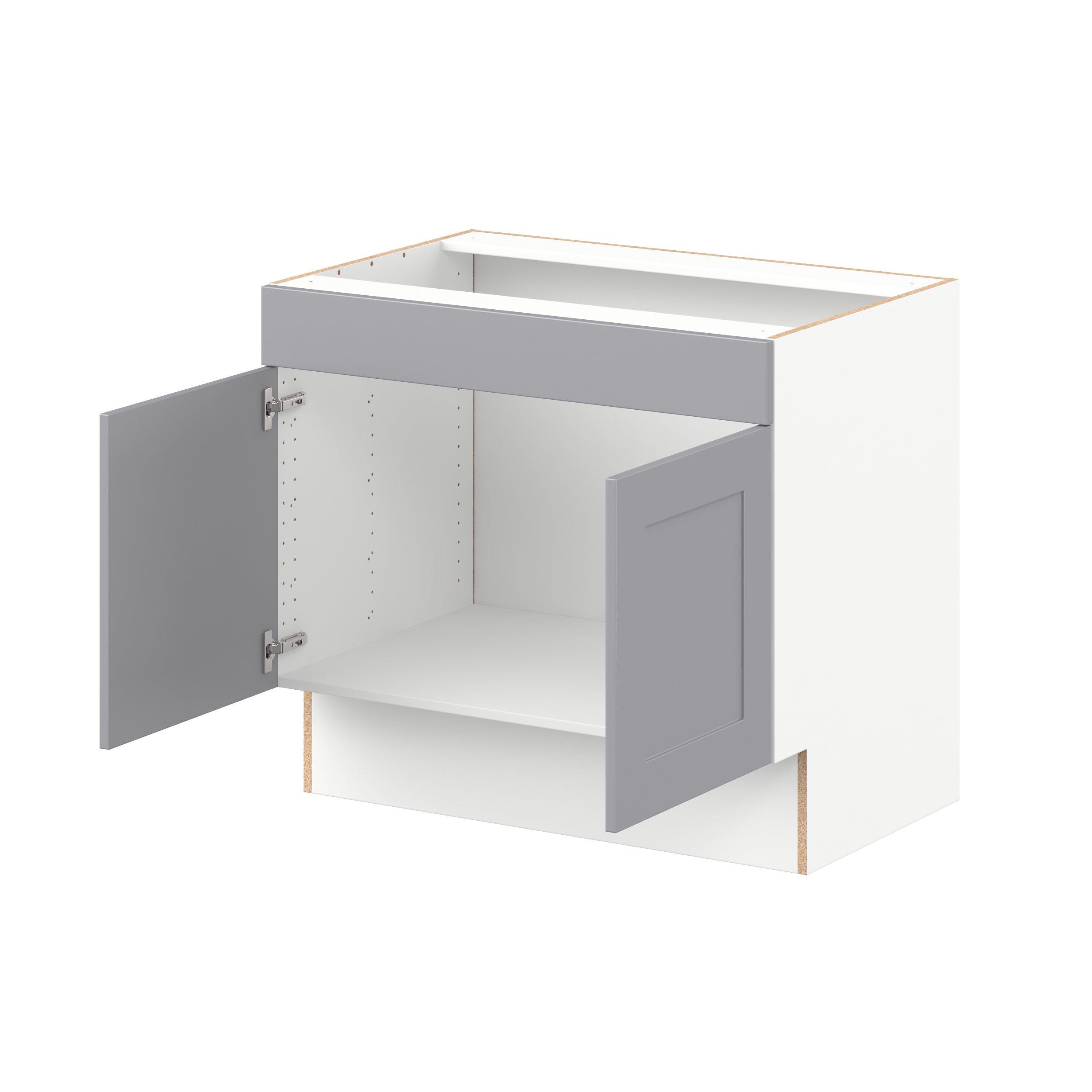 Candler 36 in. Painted Slate Gray Sink Base Cabinet with False Front - ADA