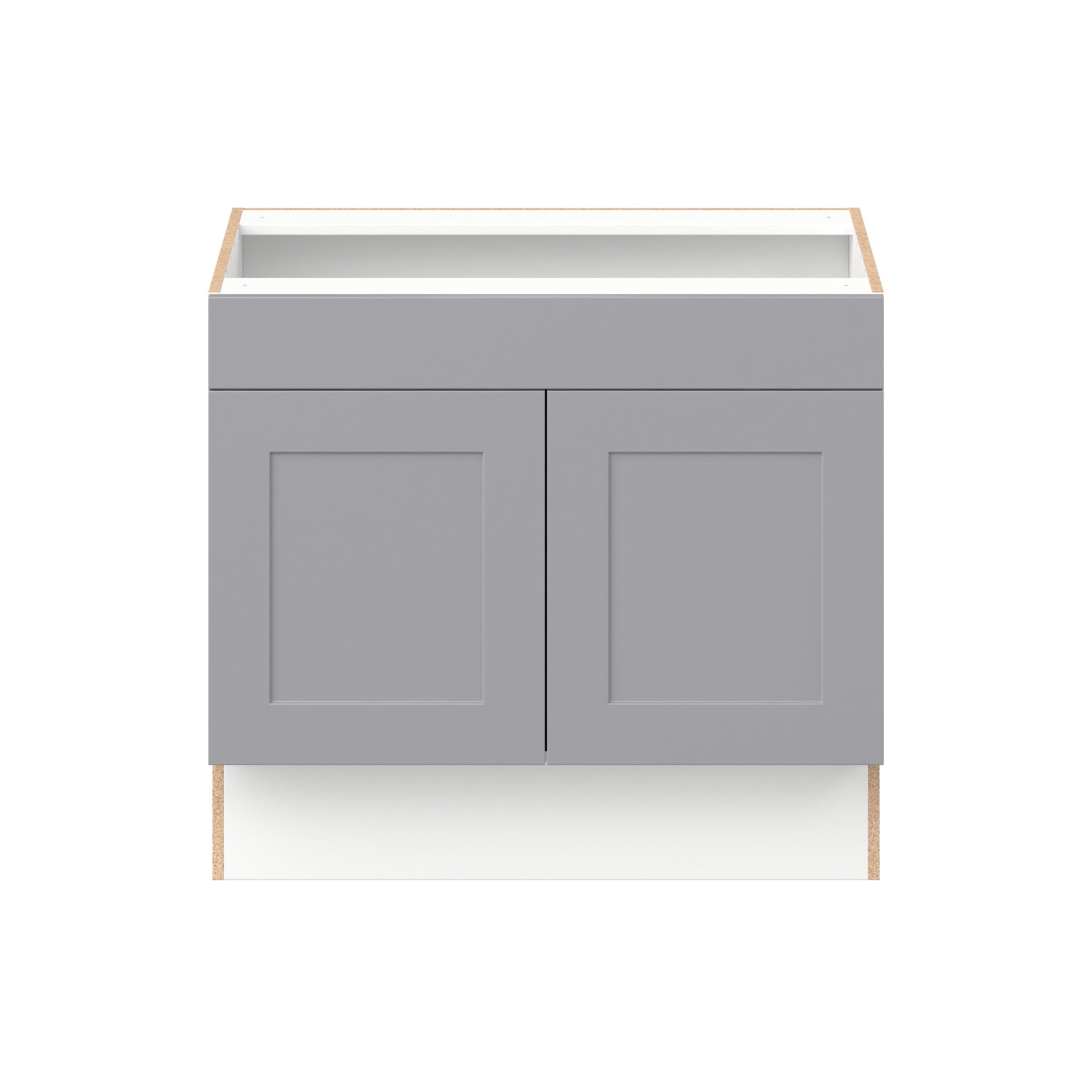 Candler 36 in. Painted Slate Gray Sink Base Cabinet with False Front - ADA