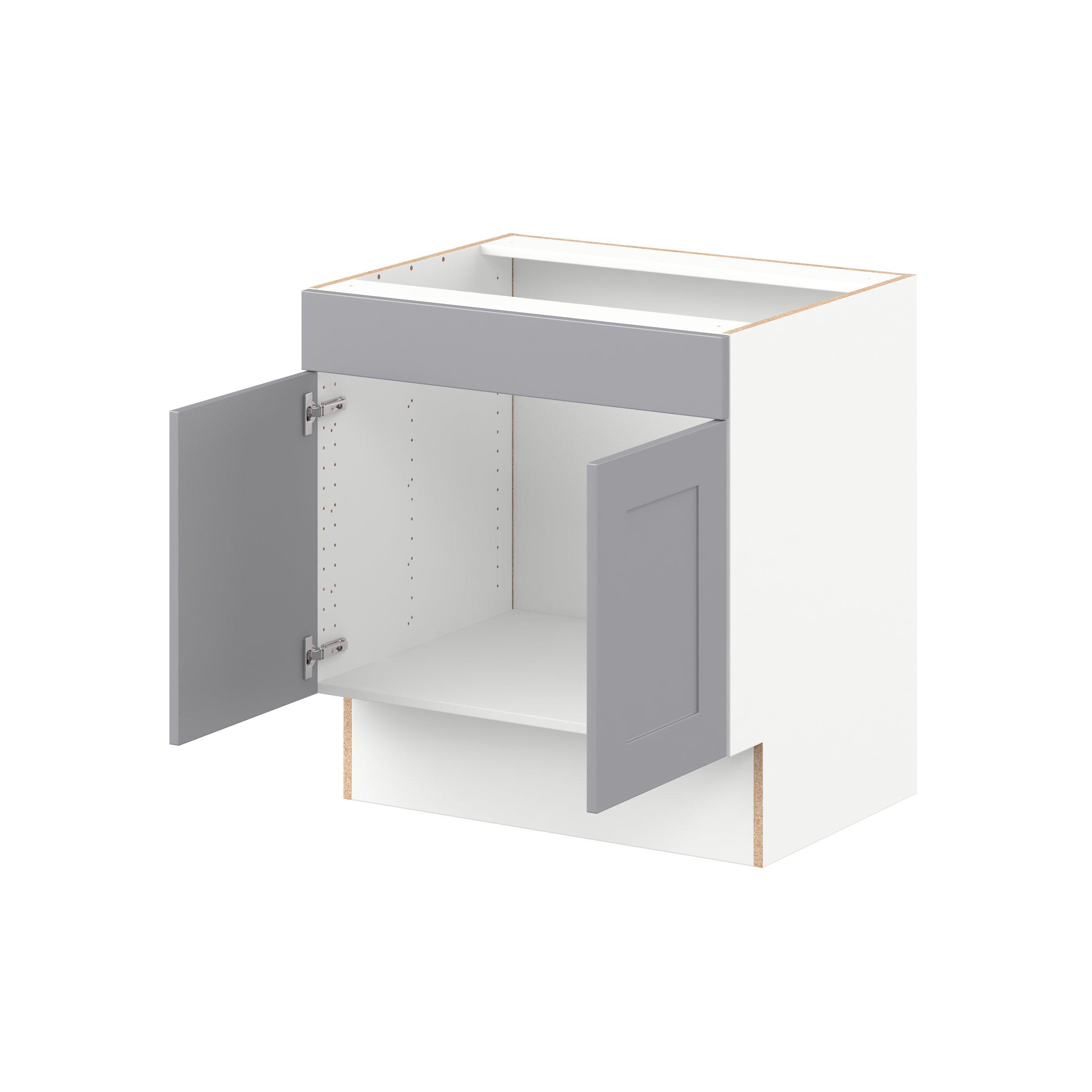 Candler 30 in. Painted Slate Gray Sink Base Cabinet with False Front - ADA
