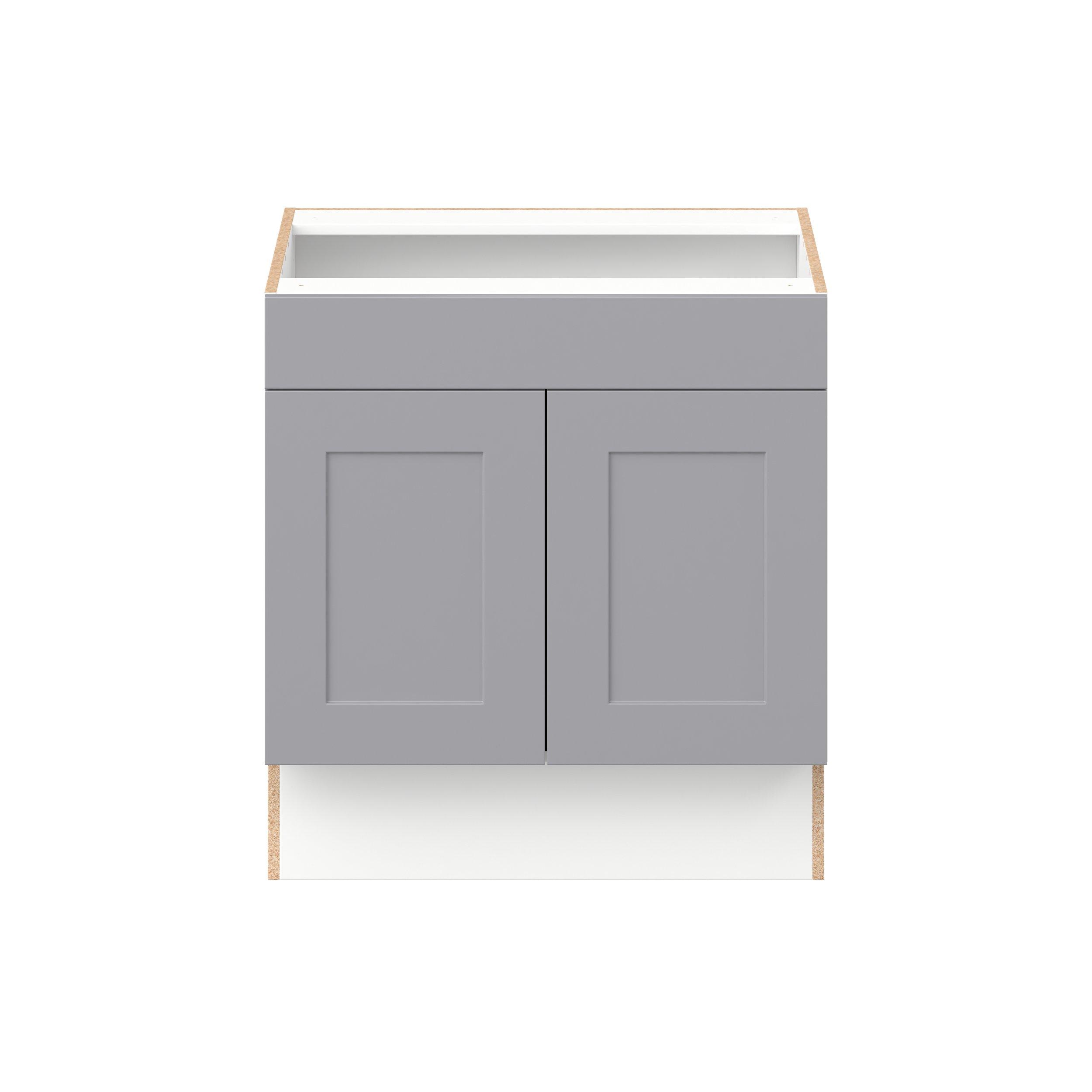 Candler 30 in. Painted Slate Gray Sink Base Cabinet with False Front - ADA