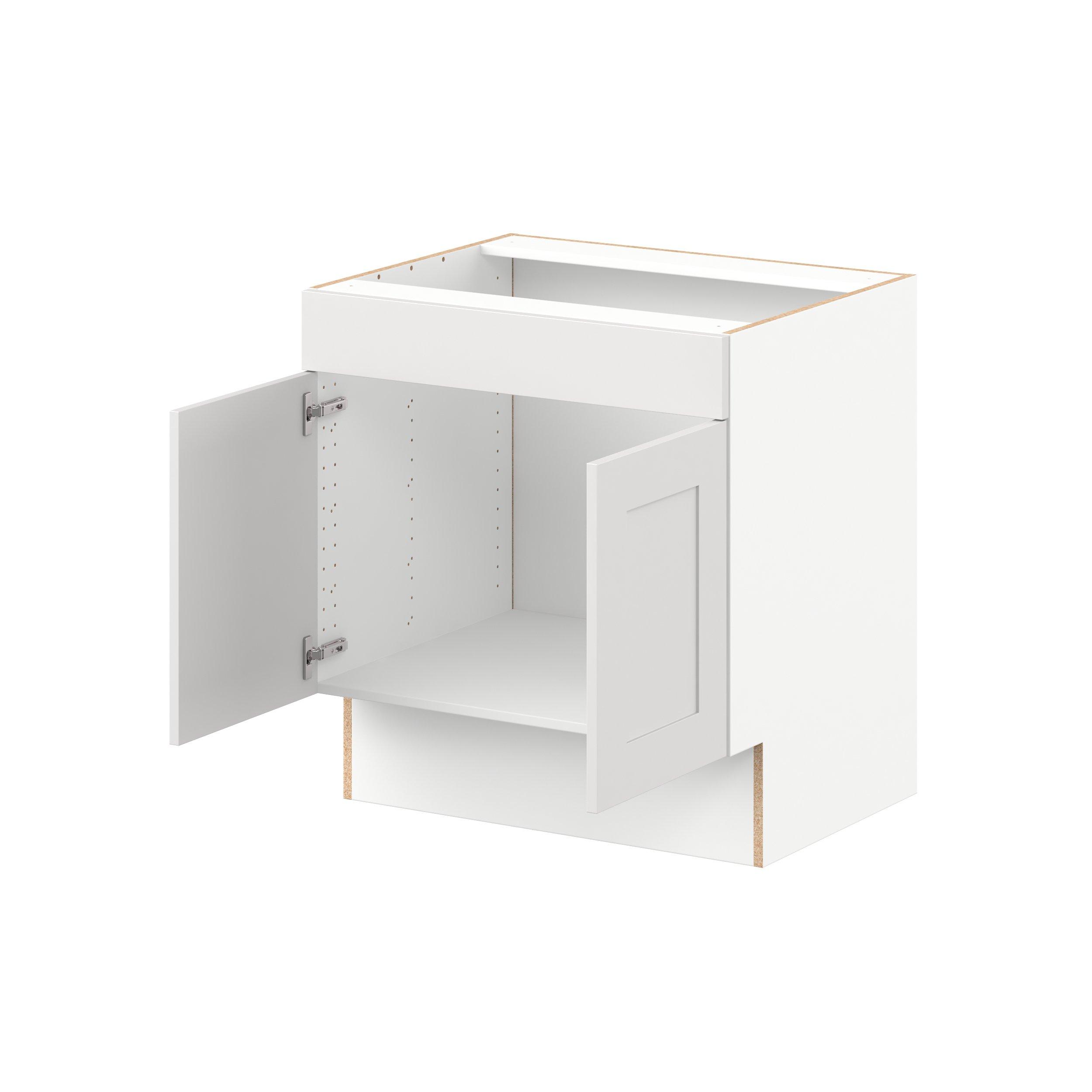 Candler 30 in. Painted Warm White Sink Base Cabinet with False Front - ADA