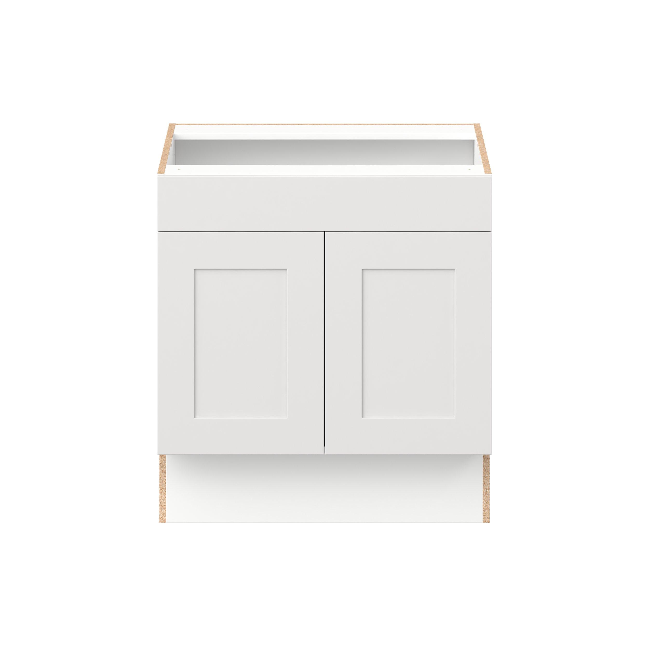 Candler 30 in. Painted Warm White Sink Base Cabinet with False Front - ADA