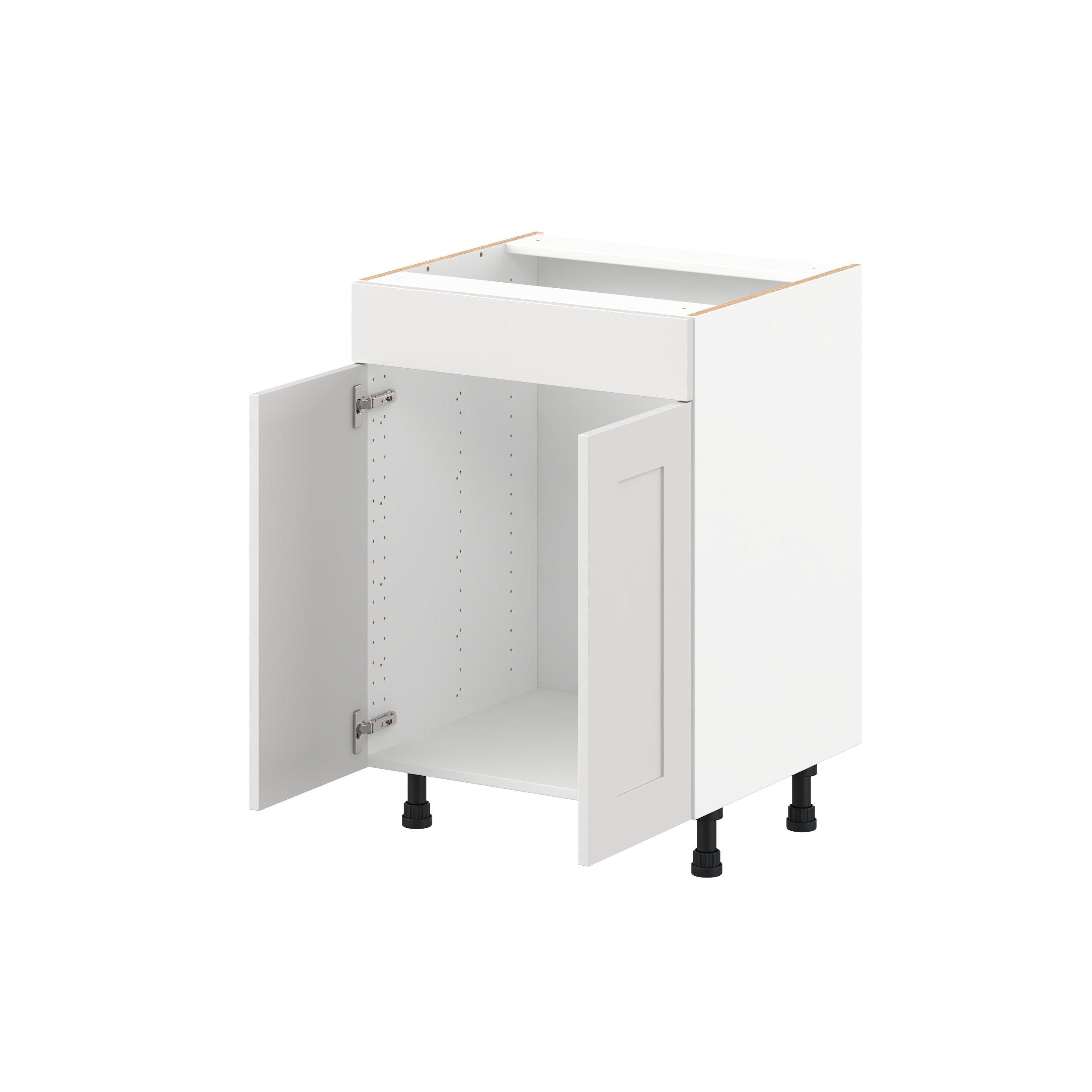 Candler 24 in. Painted Warm White Vanity Sink Base Cabinet with False Front