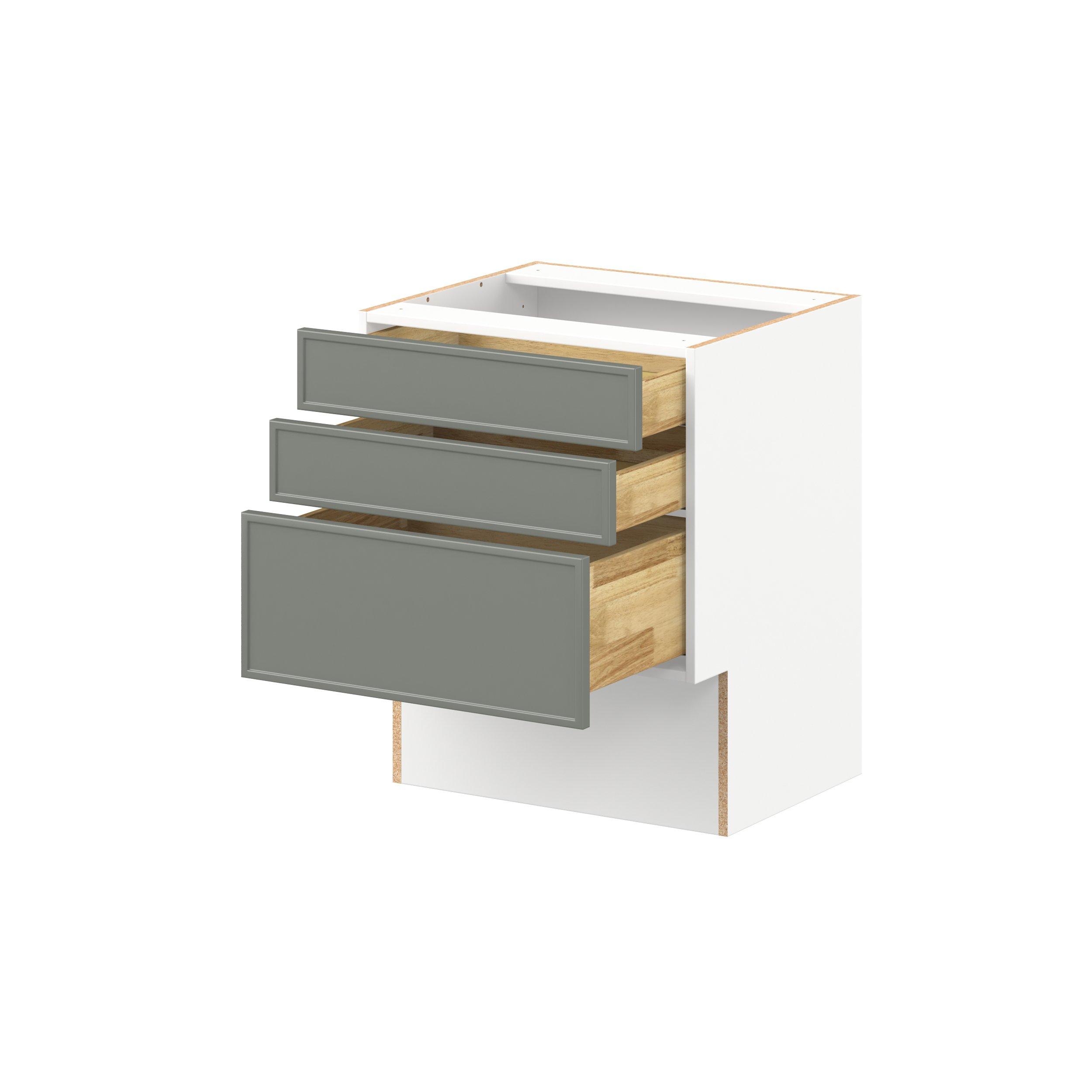 Linden 24 in. Painted Moss Green Vanity Drawer Base Cabinet