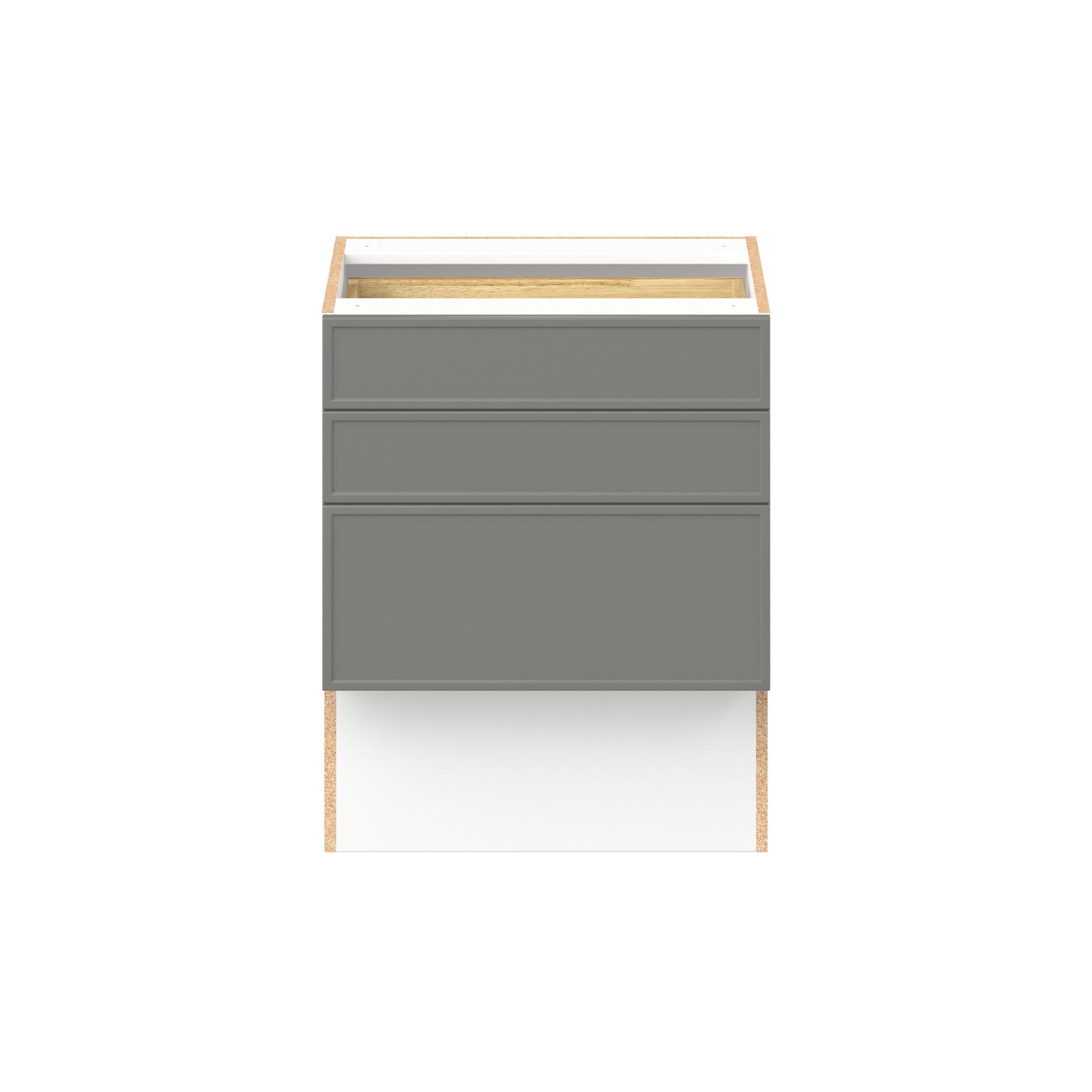 Linden 24 in. Painted Moss Green Vanity Drawer Base Cabinet