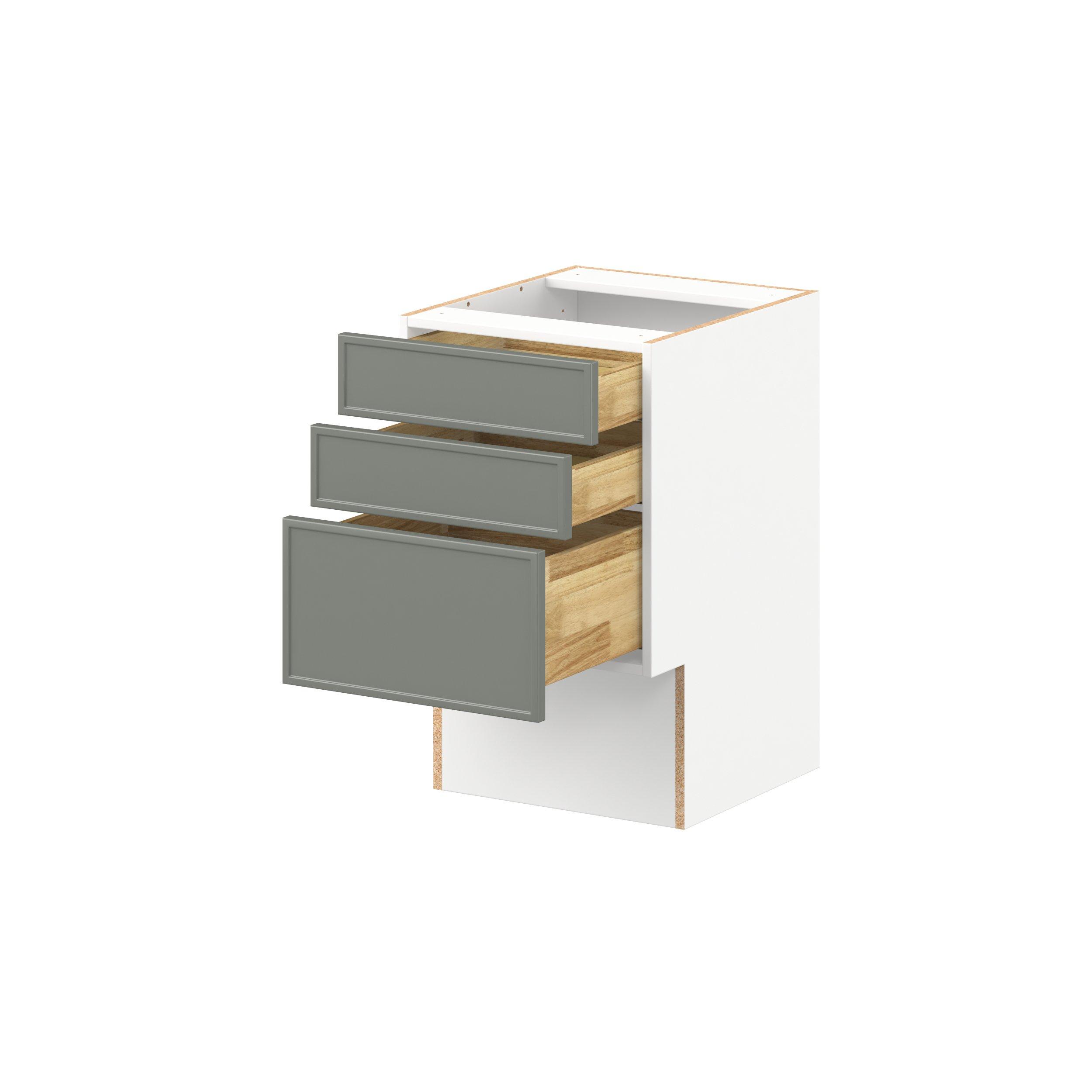 Linden 18 in. Painted Moss Green Vanity Drawer Base Cabinet