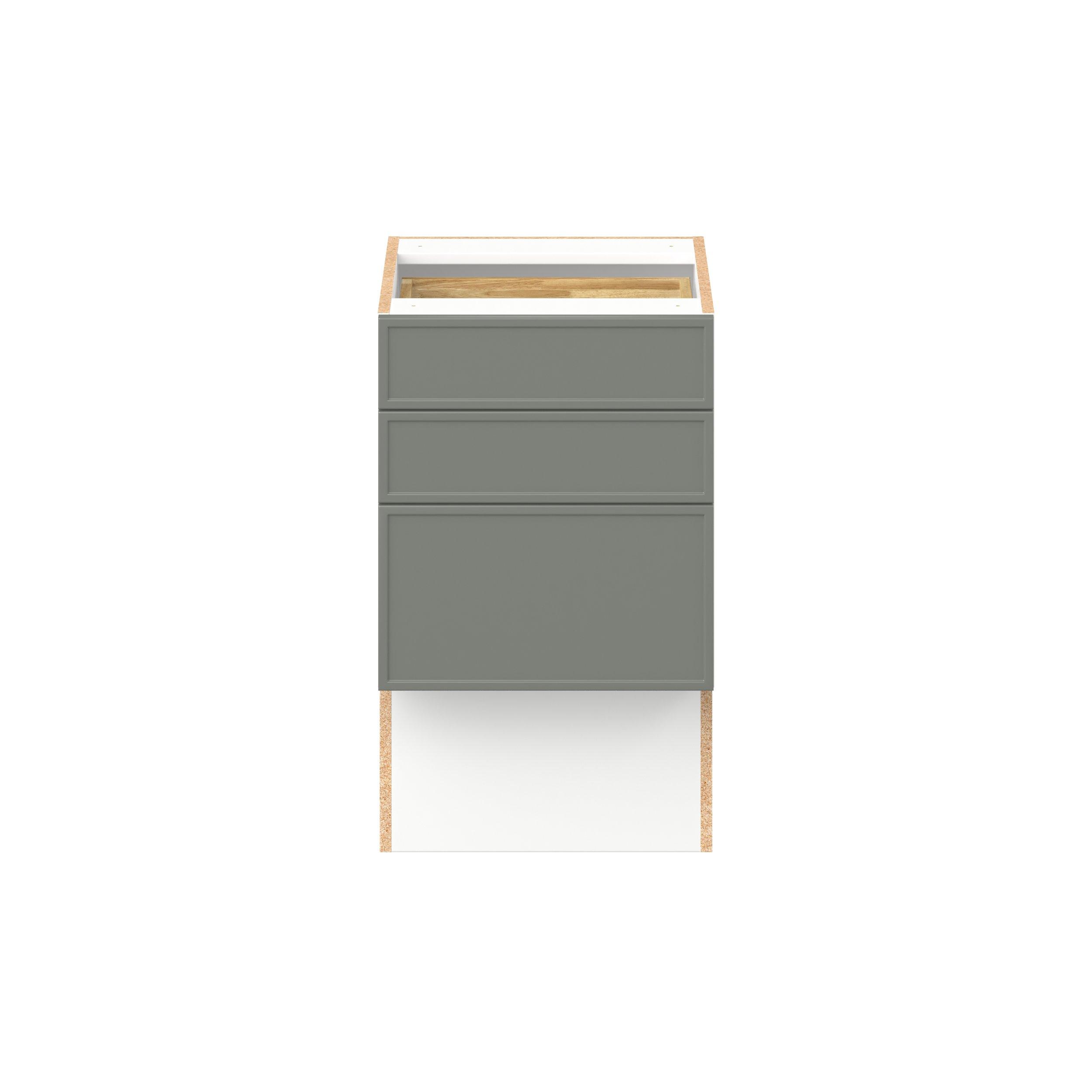 Linden 18 in. Painted Moss Green Vanity Drawer Base Cabinet