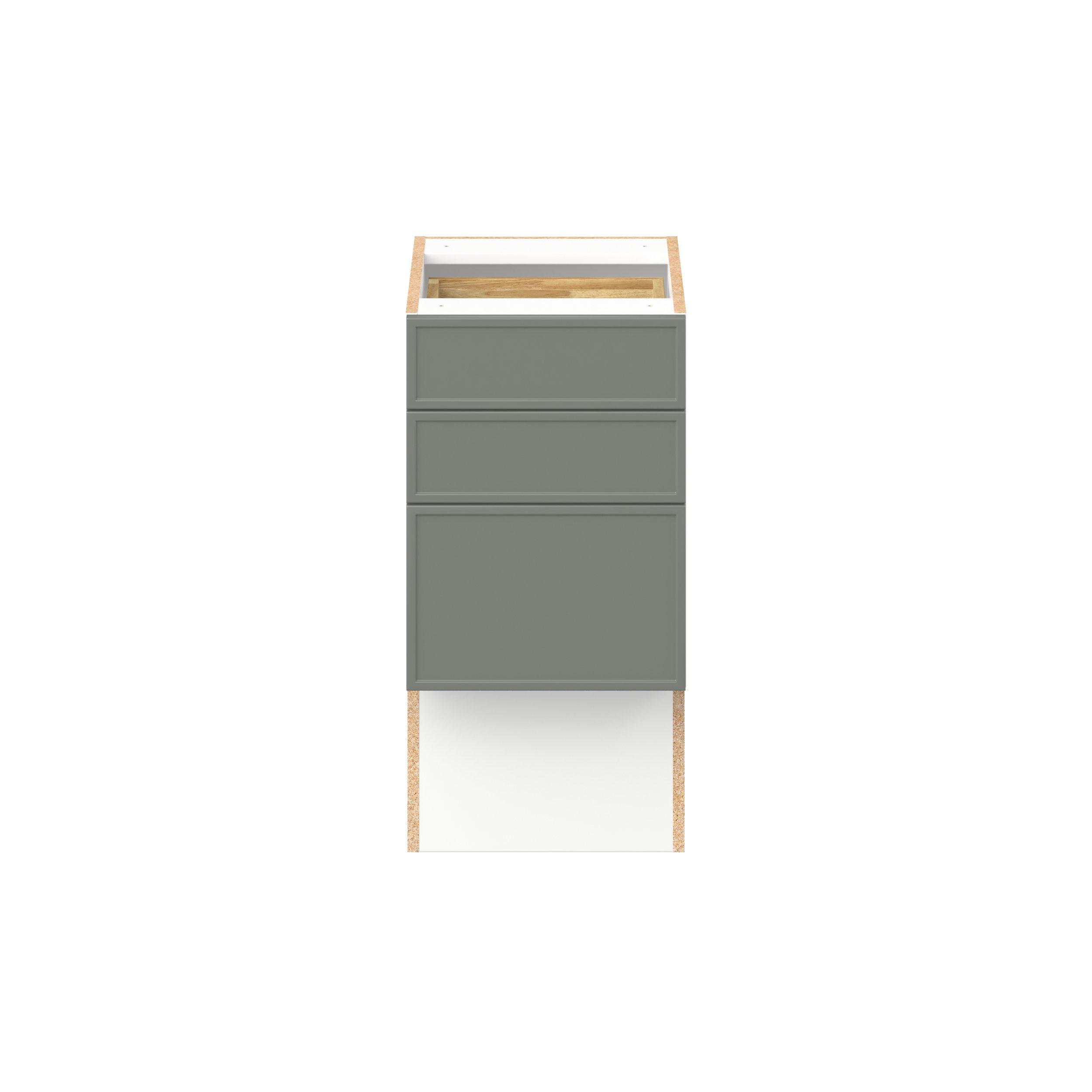 Linden 15 in. Painted Moss Green Vanity Drawer Base Cabinet - ADA