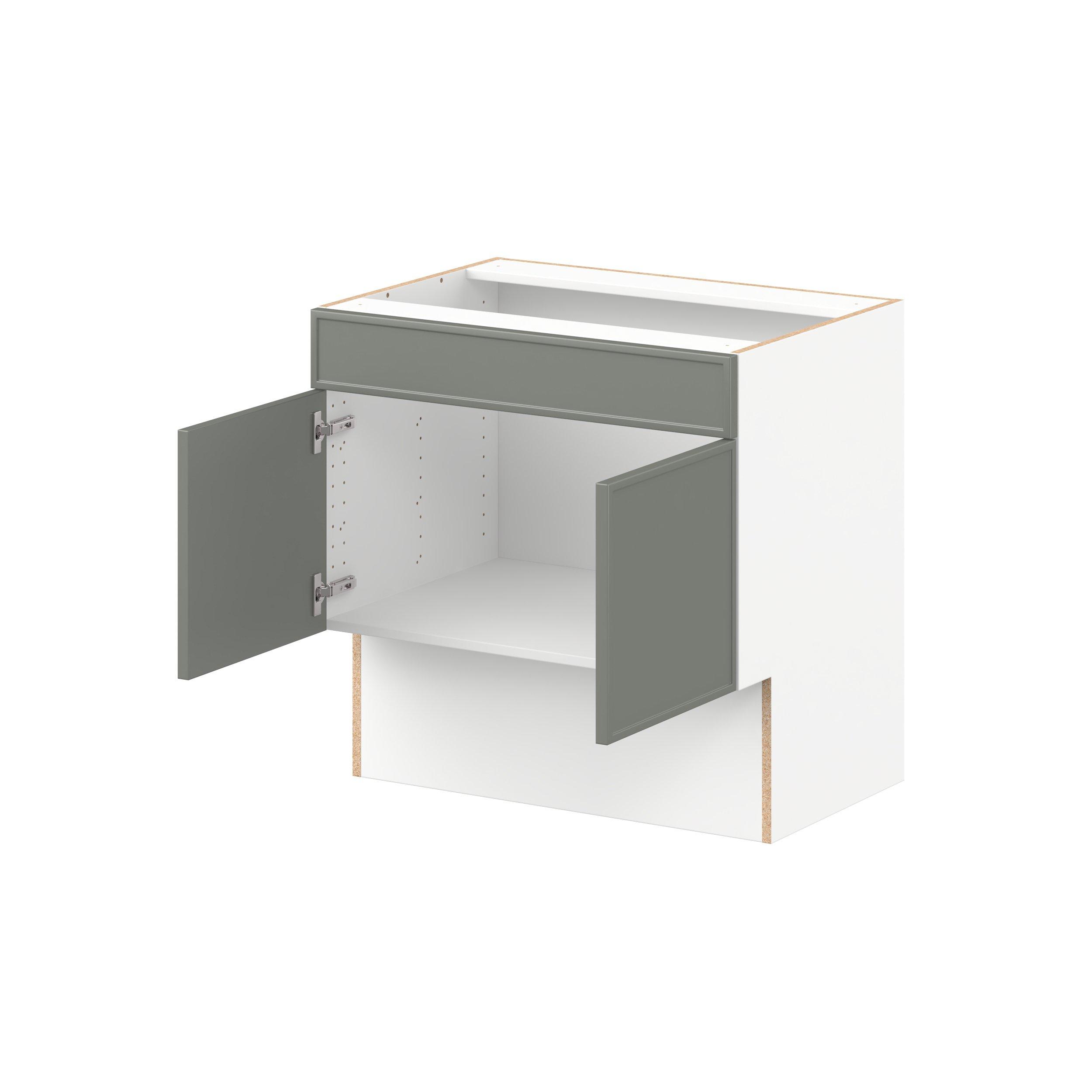 Linden 30 in. Painted Moss Green Vanity Sink Base Cabinet with False Front