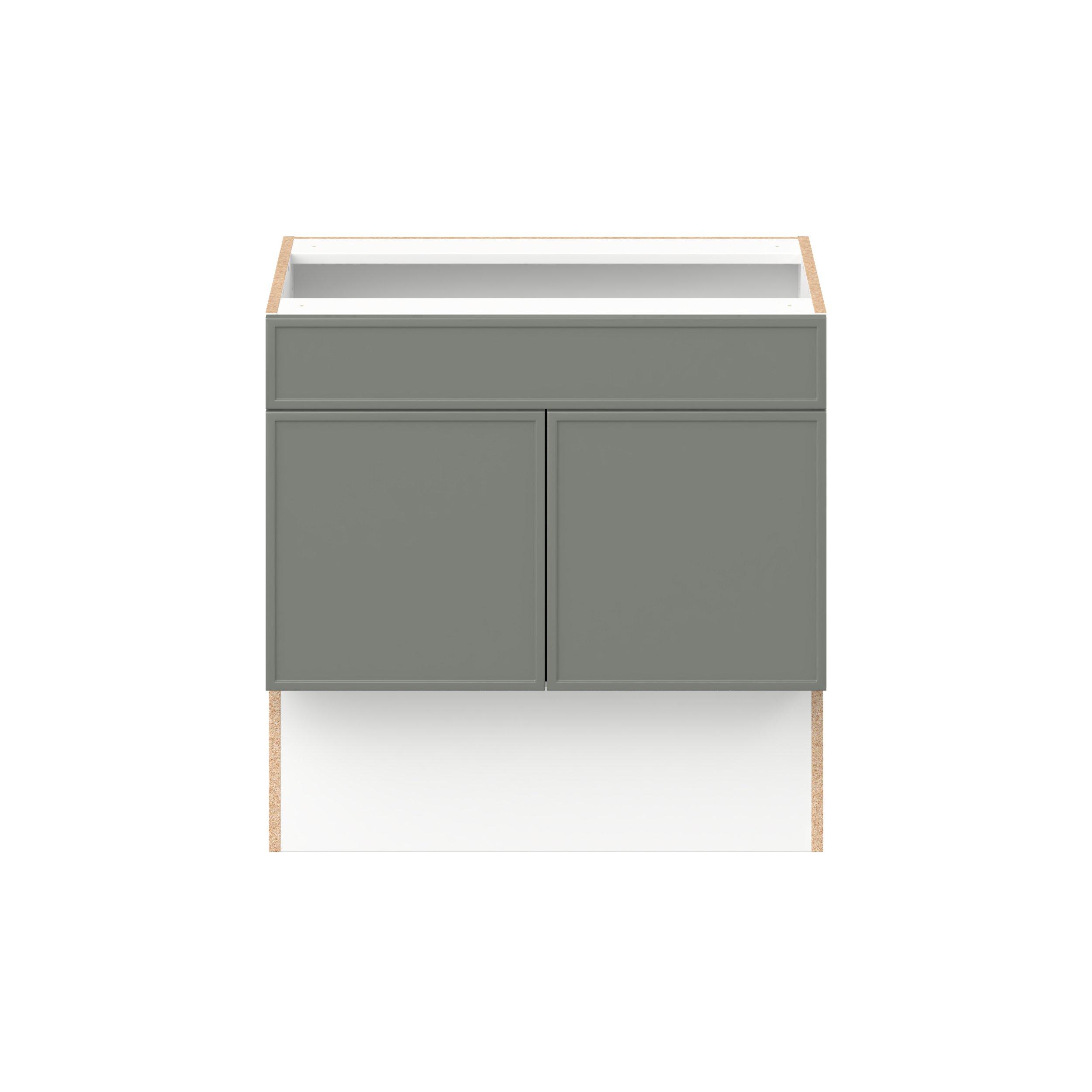 Linden 30 in. Painted Moss Green Vanity Sink Base Cabinet with False Front