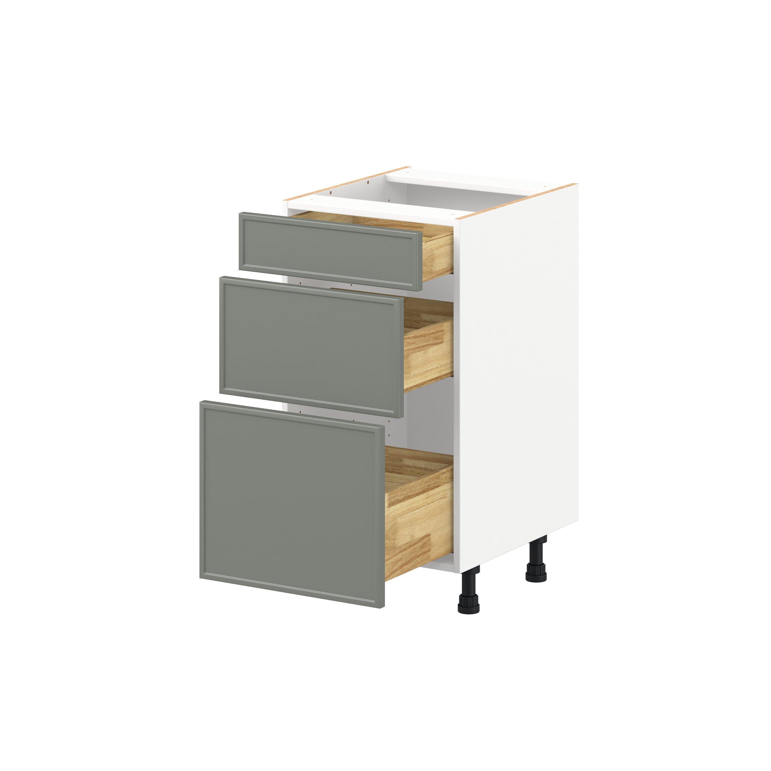 Linden 18 in. Painted Moss Green Vanity Drawer Base Cabinet
