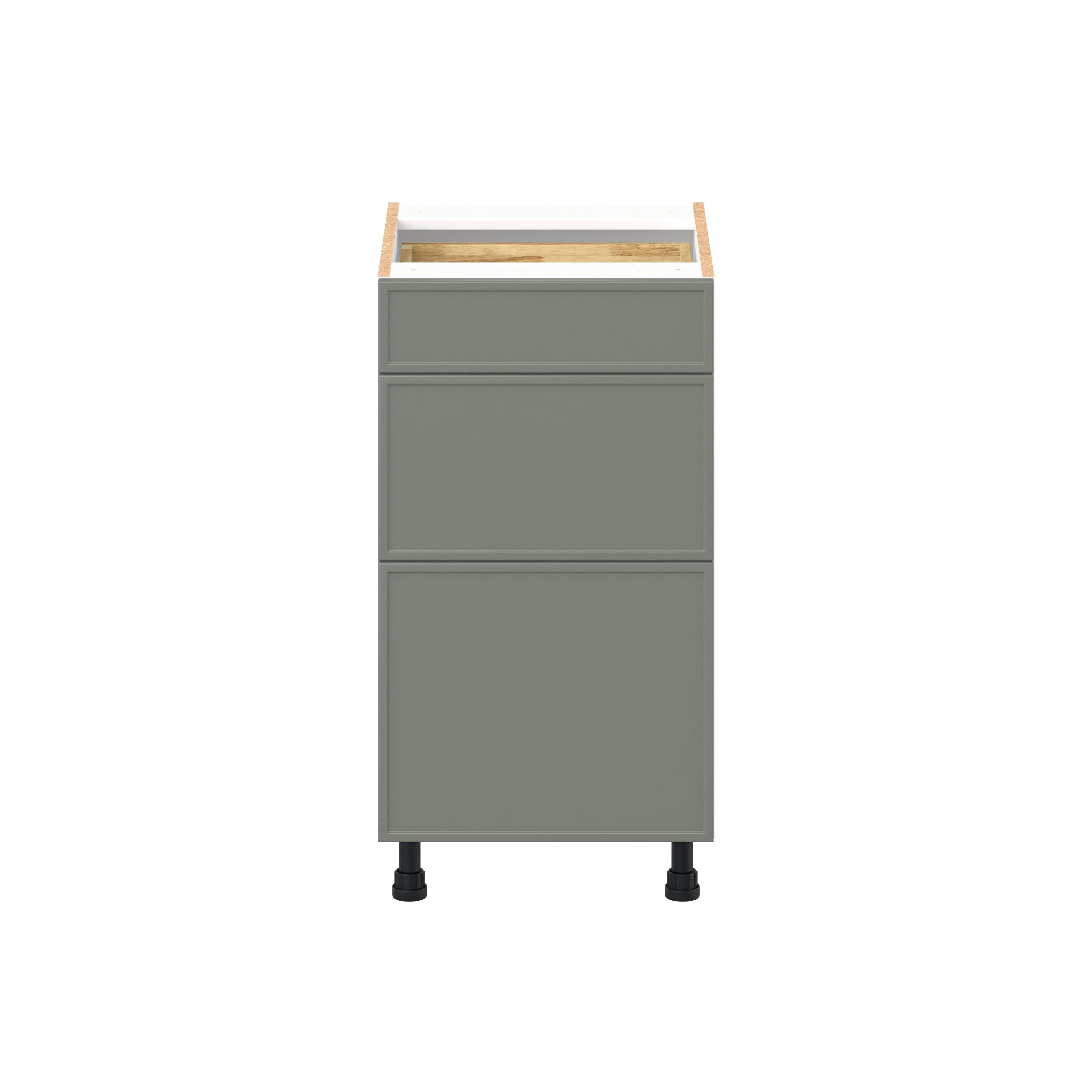 Linden 18 in. Painted Moss Green Vanity Drawer Base Cabinet