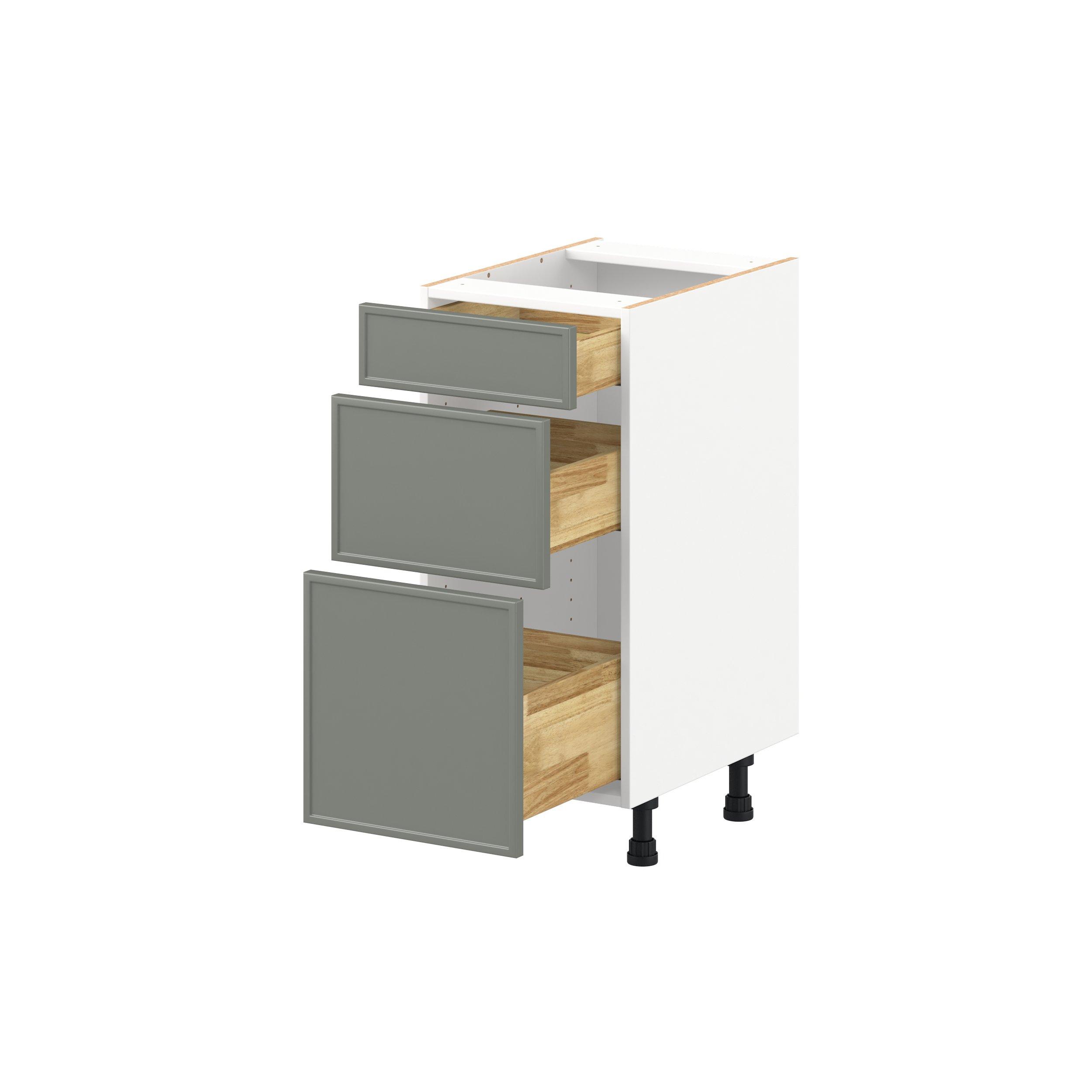 Linden 15 in. Painted Moss Green Vanity Drawer Base Cabinet - ADA