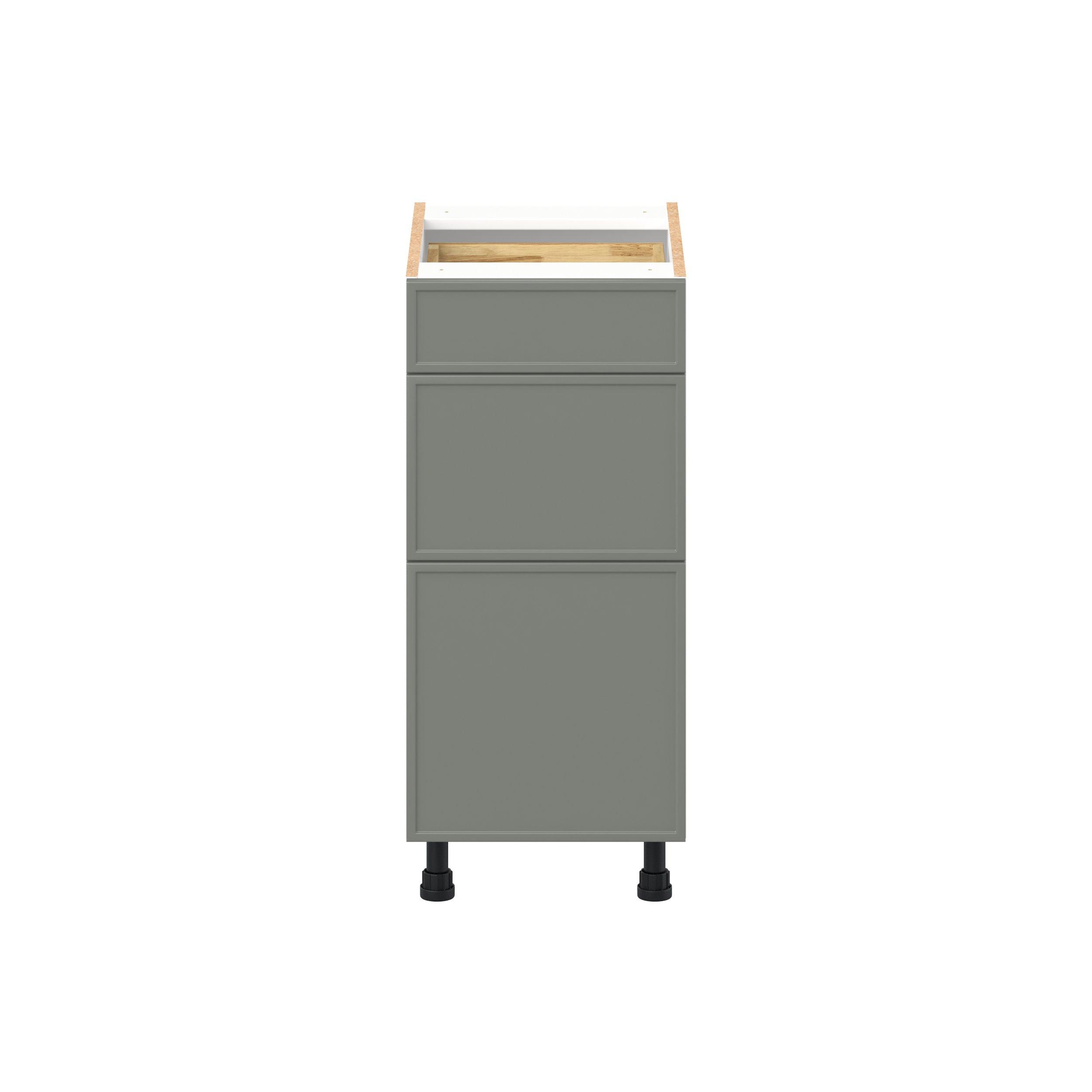 Linden 15 in. Painted Moss Green Vanity Drawer Base Cabinet - ADA