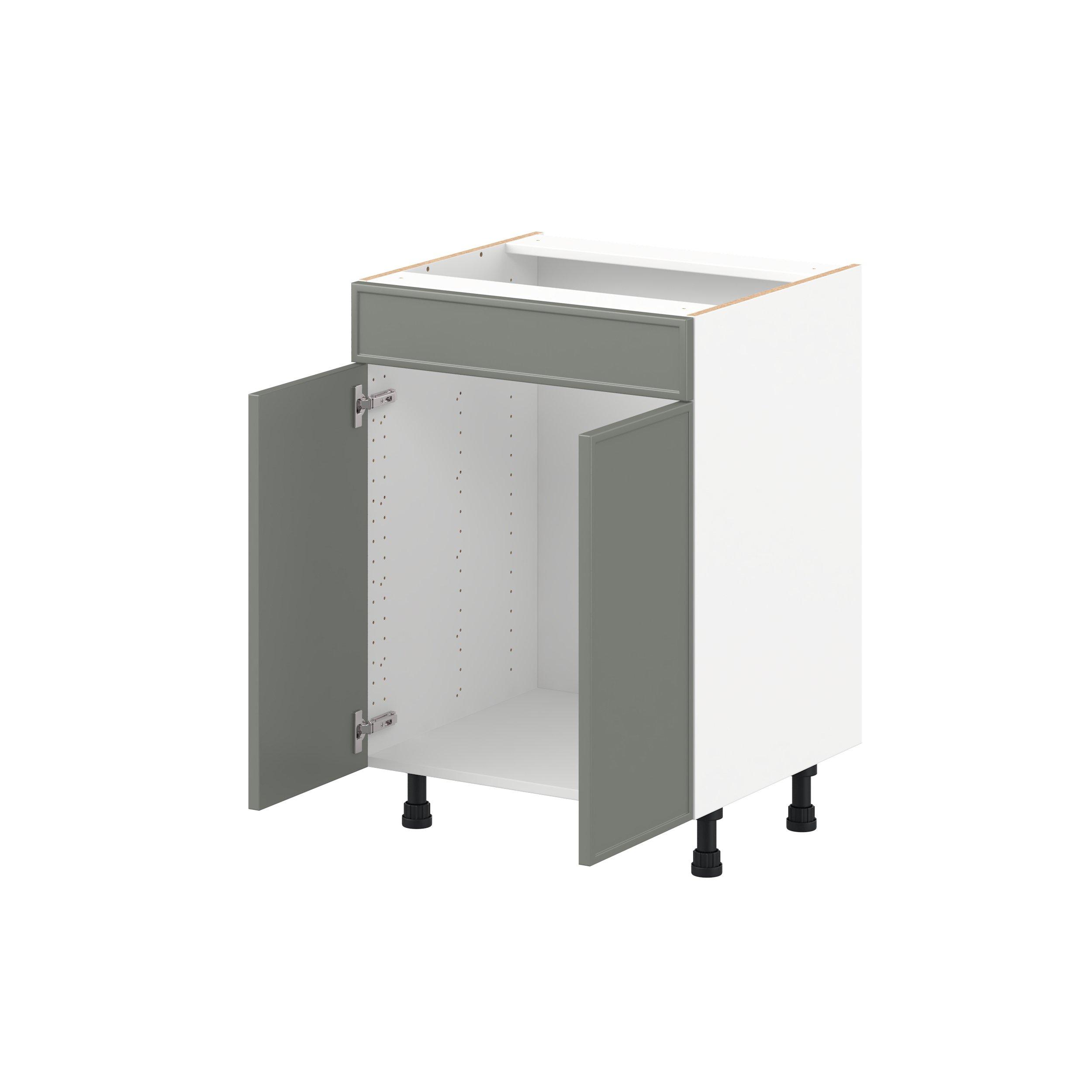Linden 24 in. Painted Moss Green Vanity Sink Base Cabinet with False Front