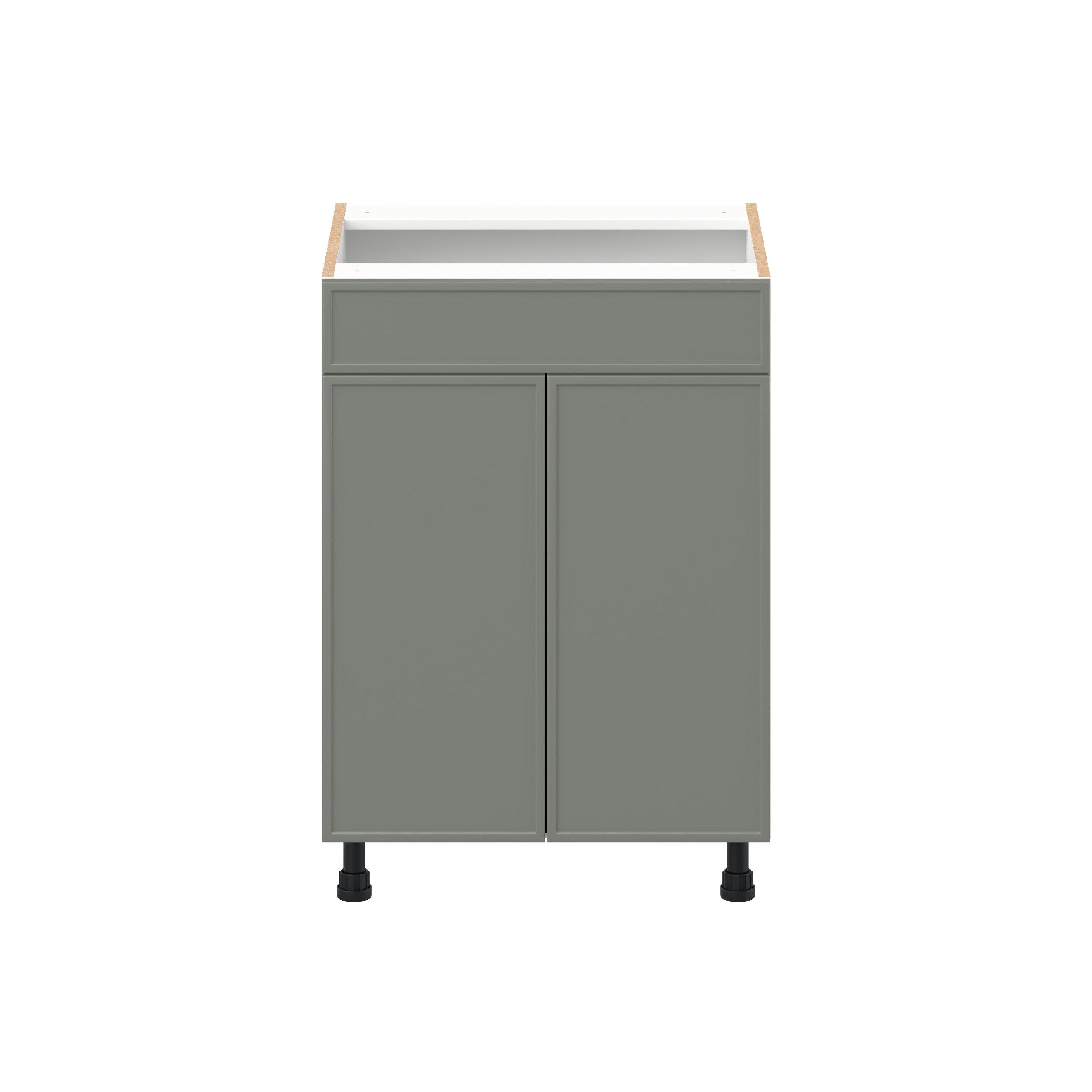 Linden 24 in. Painted Moss Green Vanity Sink Base Cabinet with False Front