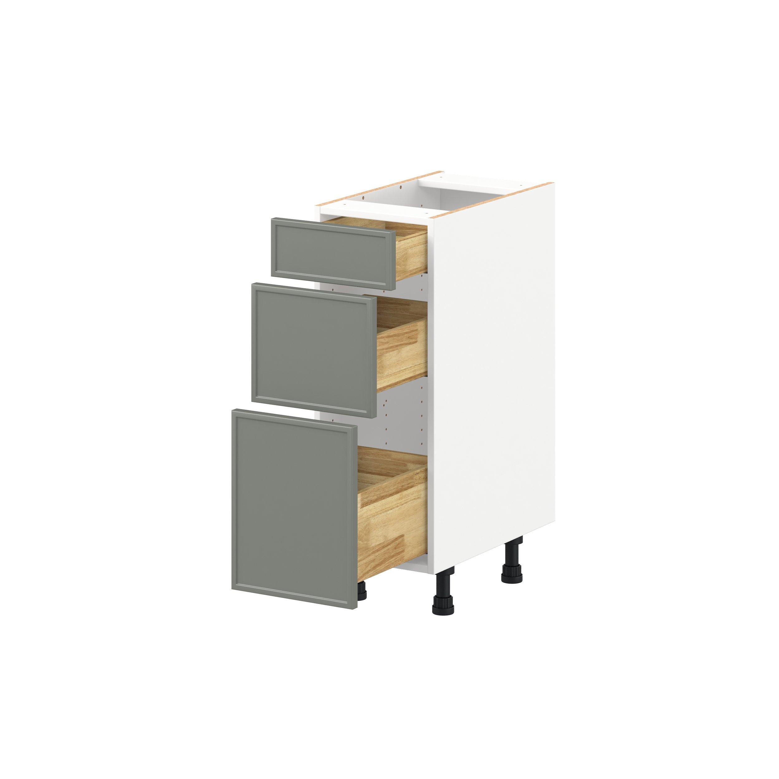 Linden 12 in. Painted Moss Green Vanity Drawer Base Cabinet - ADA