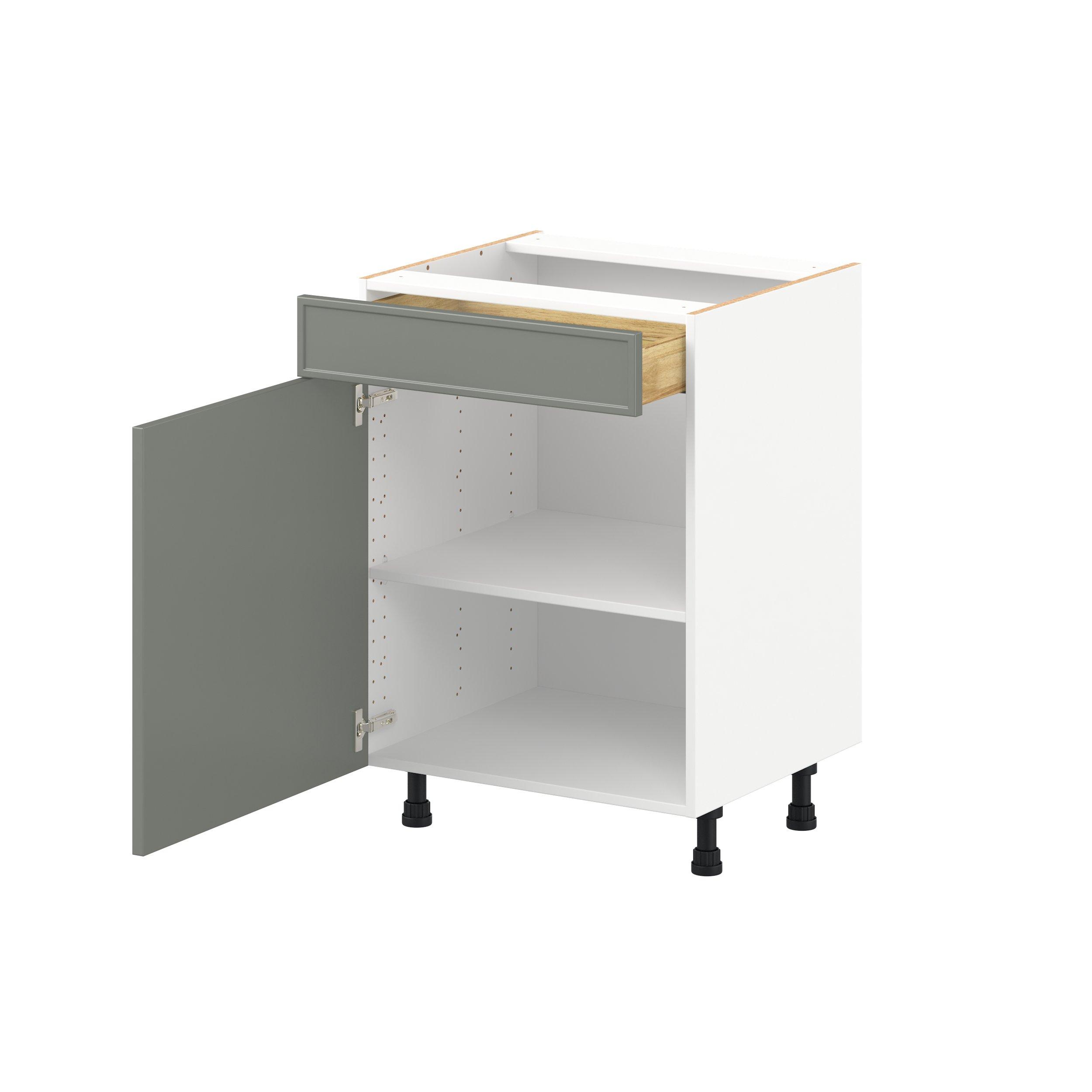 Linden 24 in. Painted Moss Green Vanity Door and Drawer Base Cabinet