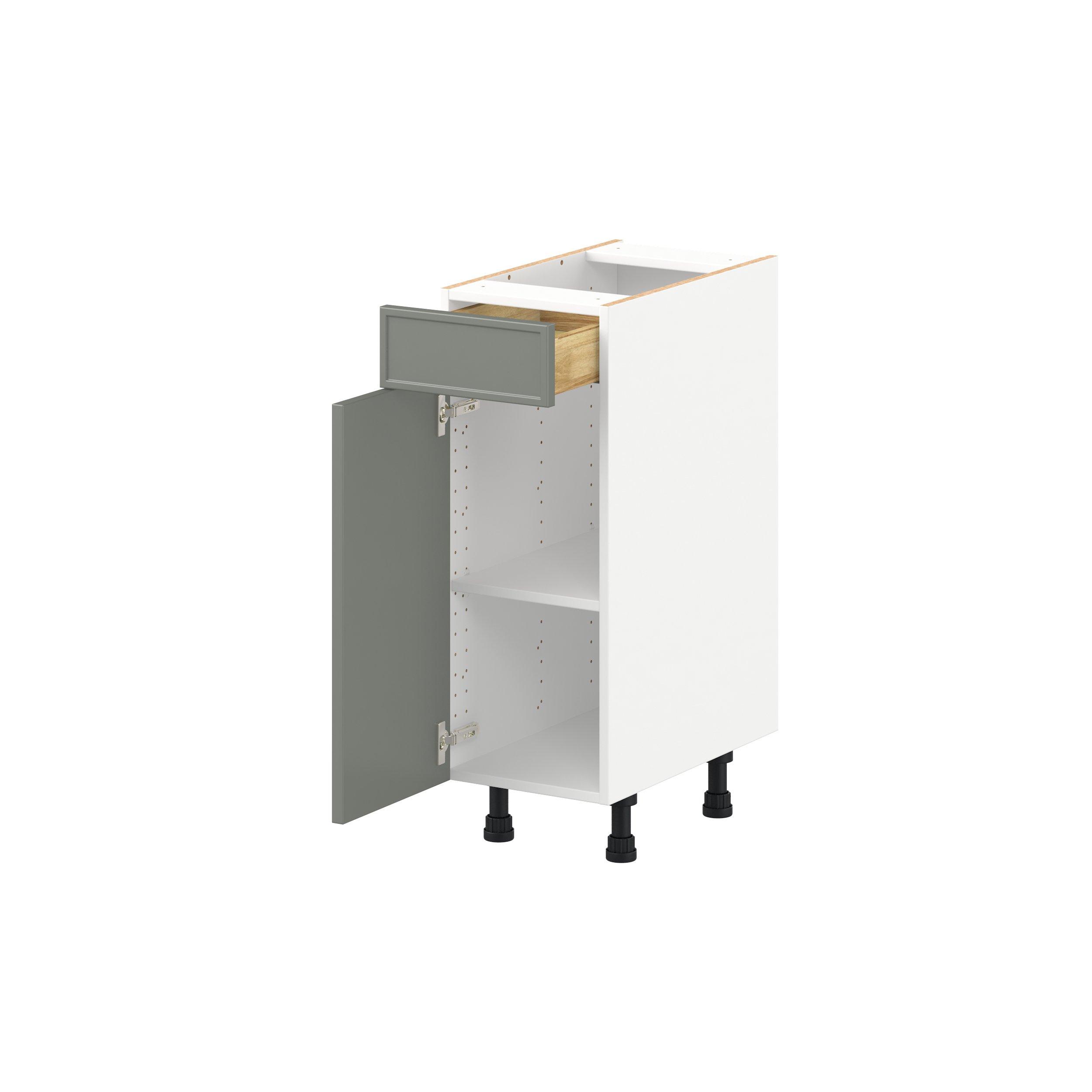 Linden 12 in. Painted Moss Green Vanity Door and Drawer Base Cabinet - ADA