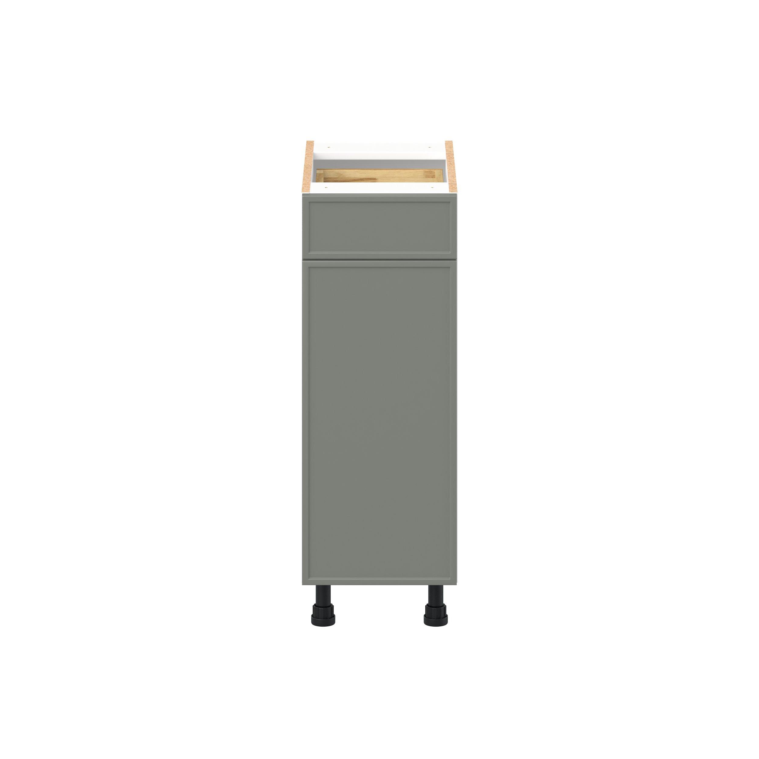Linden 12 in. Painted Moss Green Vanity Door and Drawer Base Cabinet