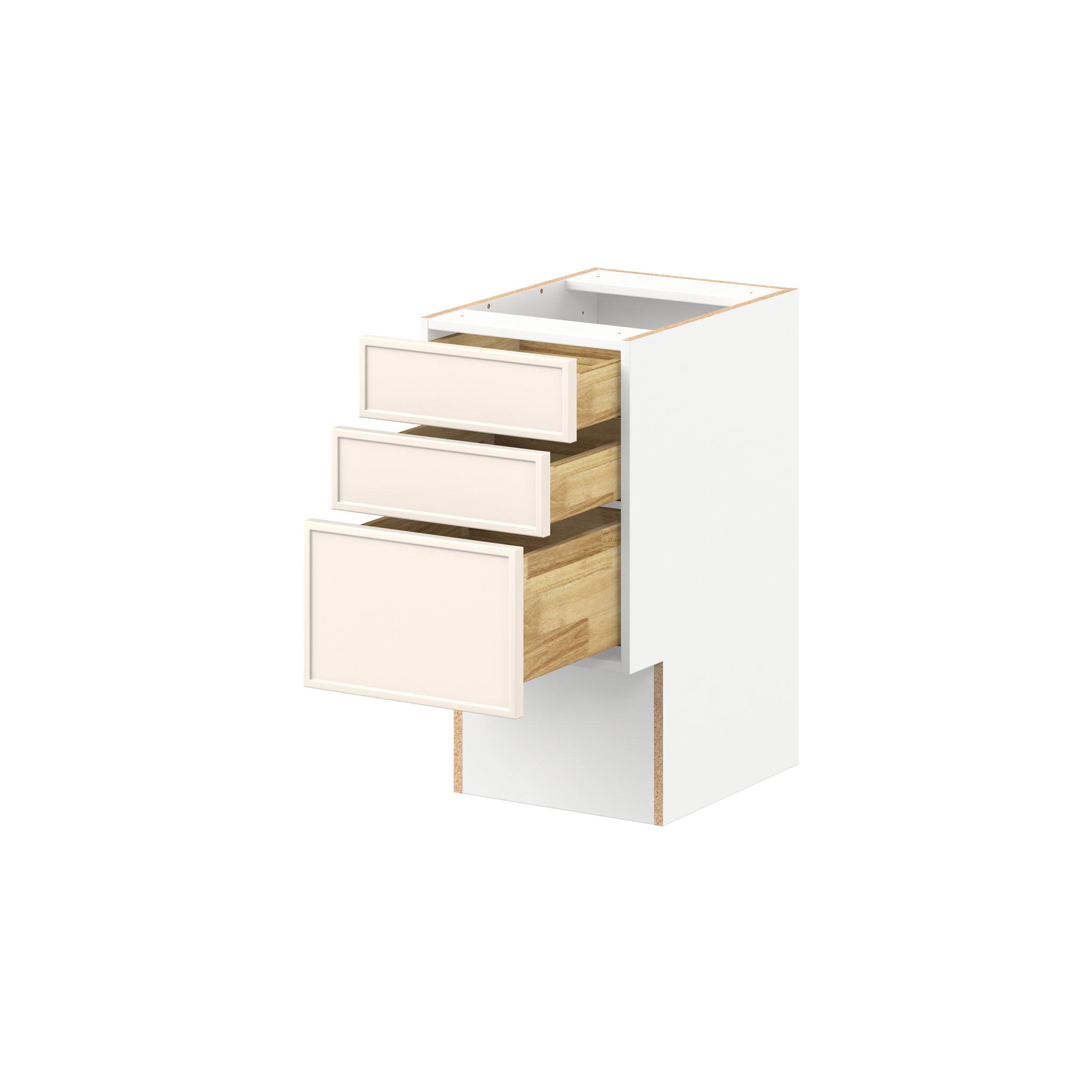 Linden 15 in. Painted Washed Linen Vanity Drawer Base Cabinet