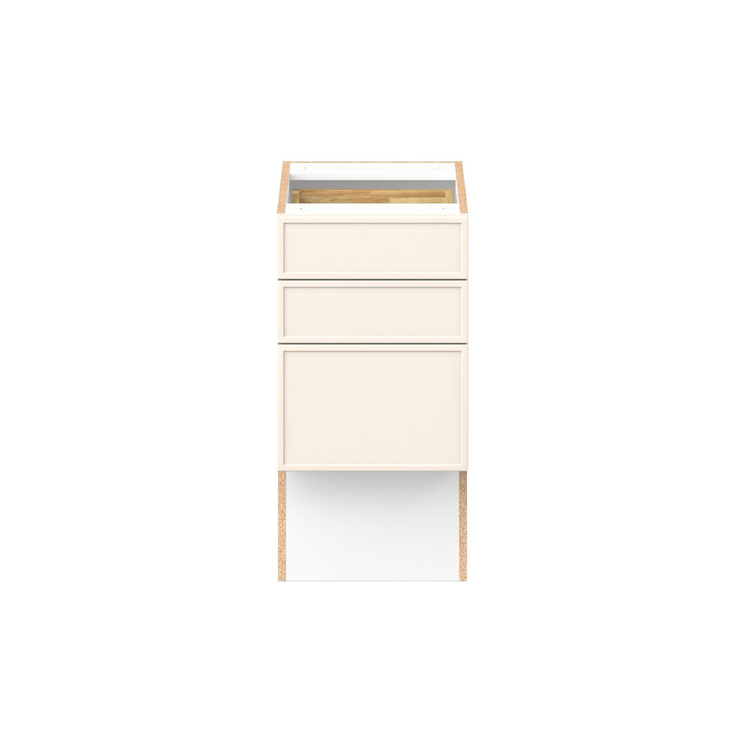 Linden 15 in. Painted Washed Linen Vanity Drawer Base Cabinet