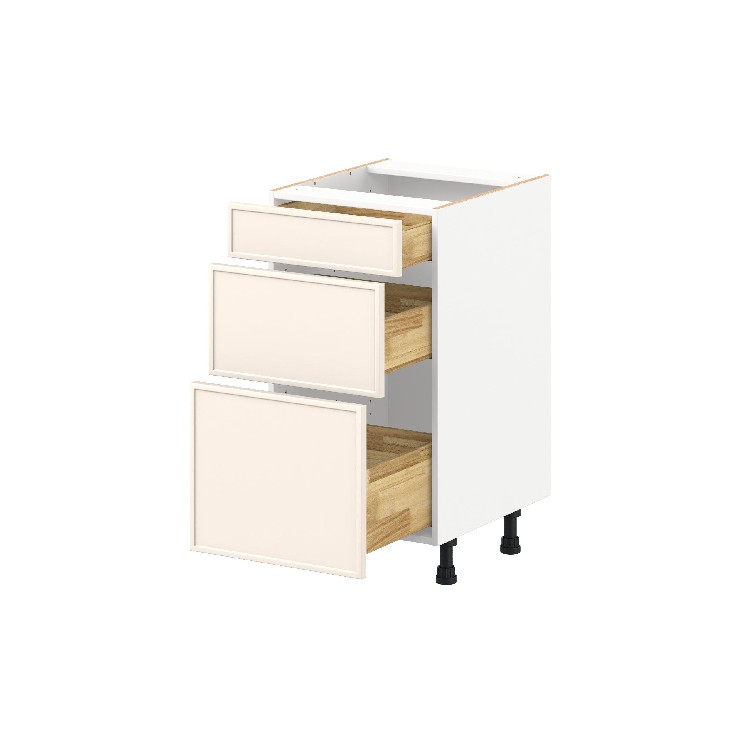 Linden 18 in. Painted Washed Linen Vanity Drawer Base Cabinet