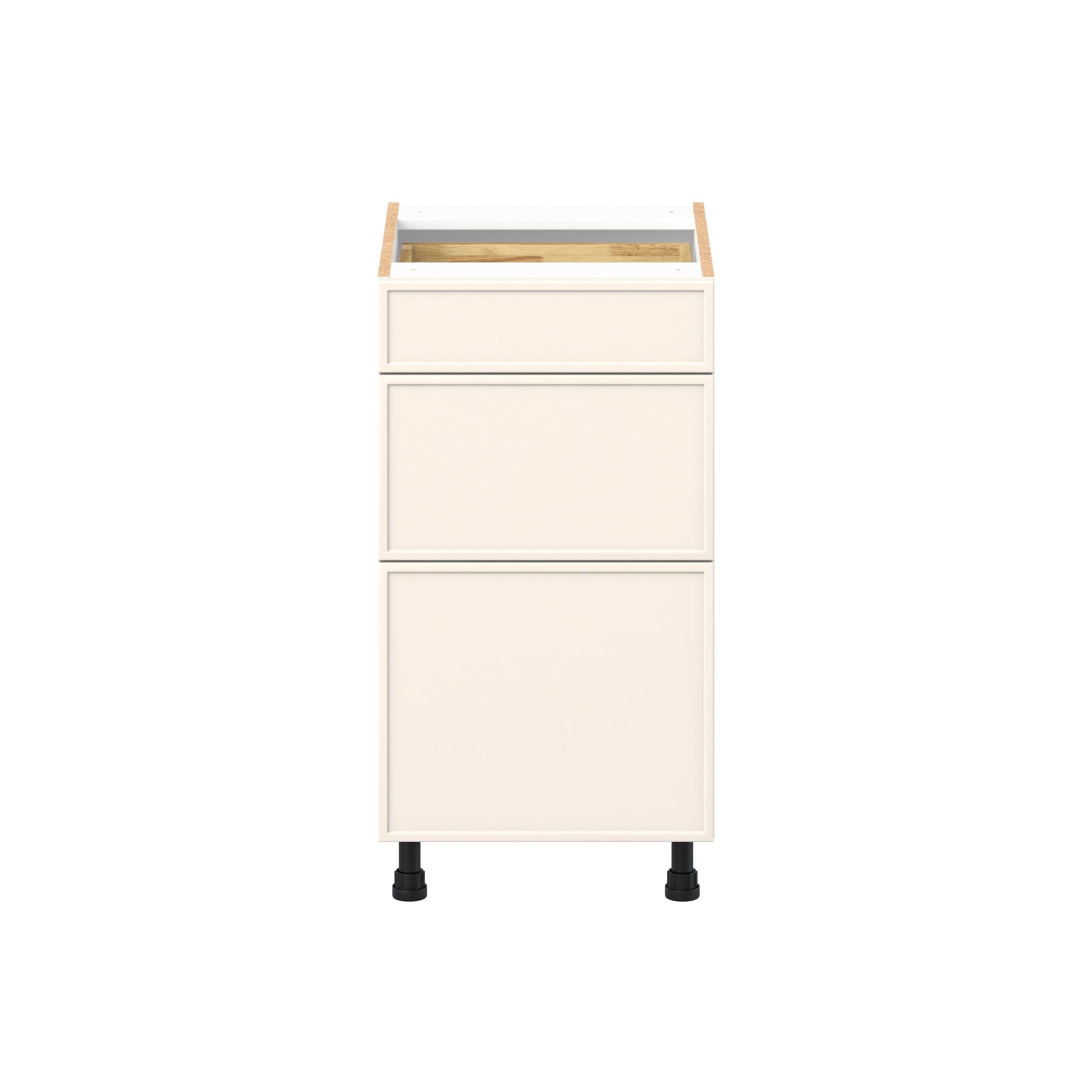Linden 18 in. Painted Washed Linen Vanity Drawer Base Cabinet