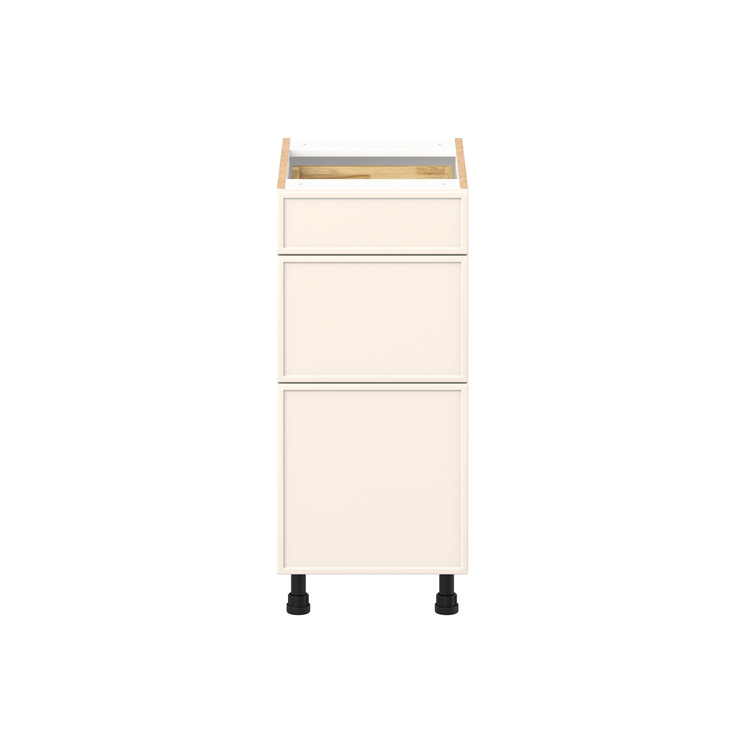 Linden 15 in. Painted Washed Linen Vanity Drawer Base Cabinet