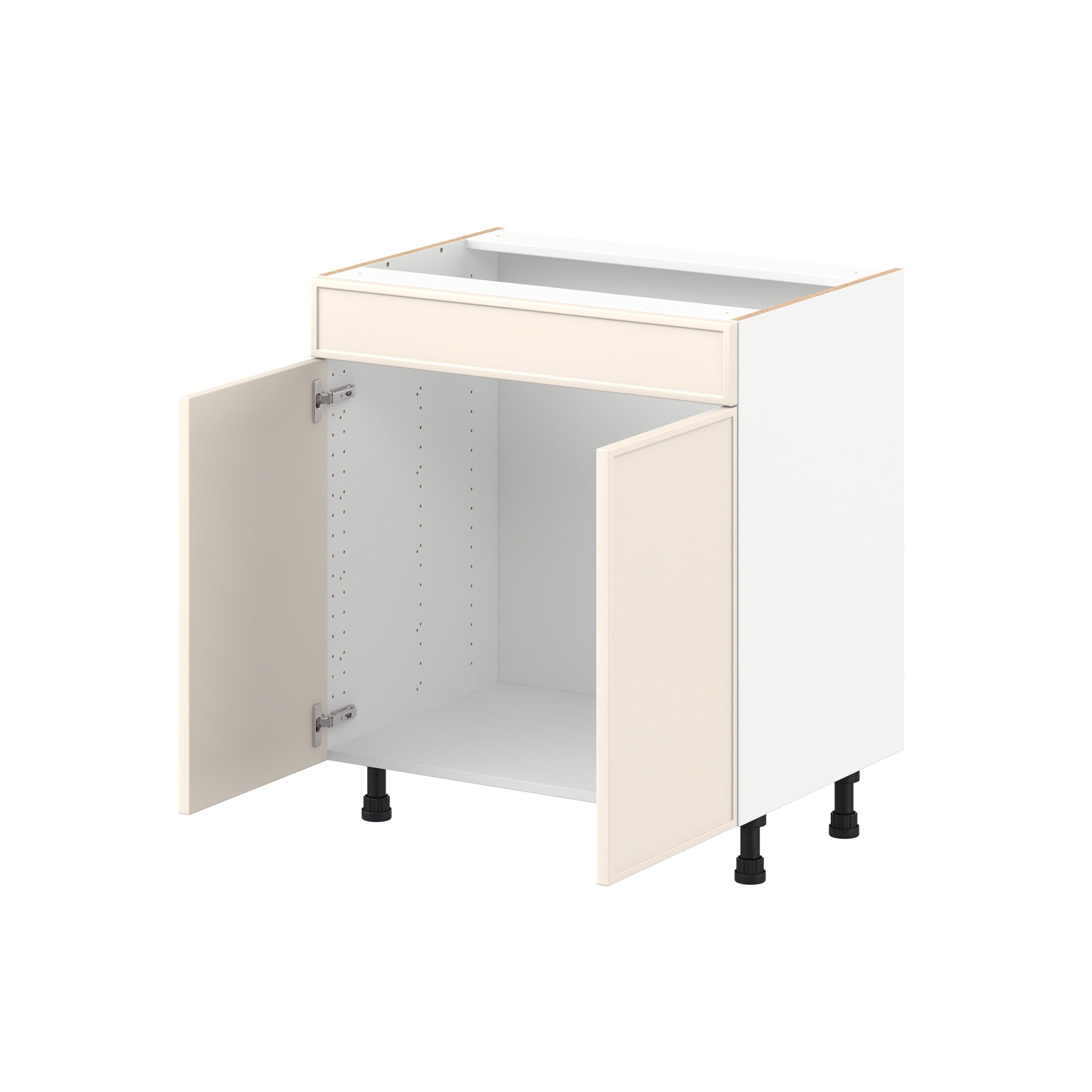 Linden 30 in. Painted Washed Linen Vanity Sink Base Cabinet with False Front