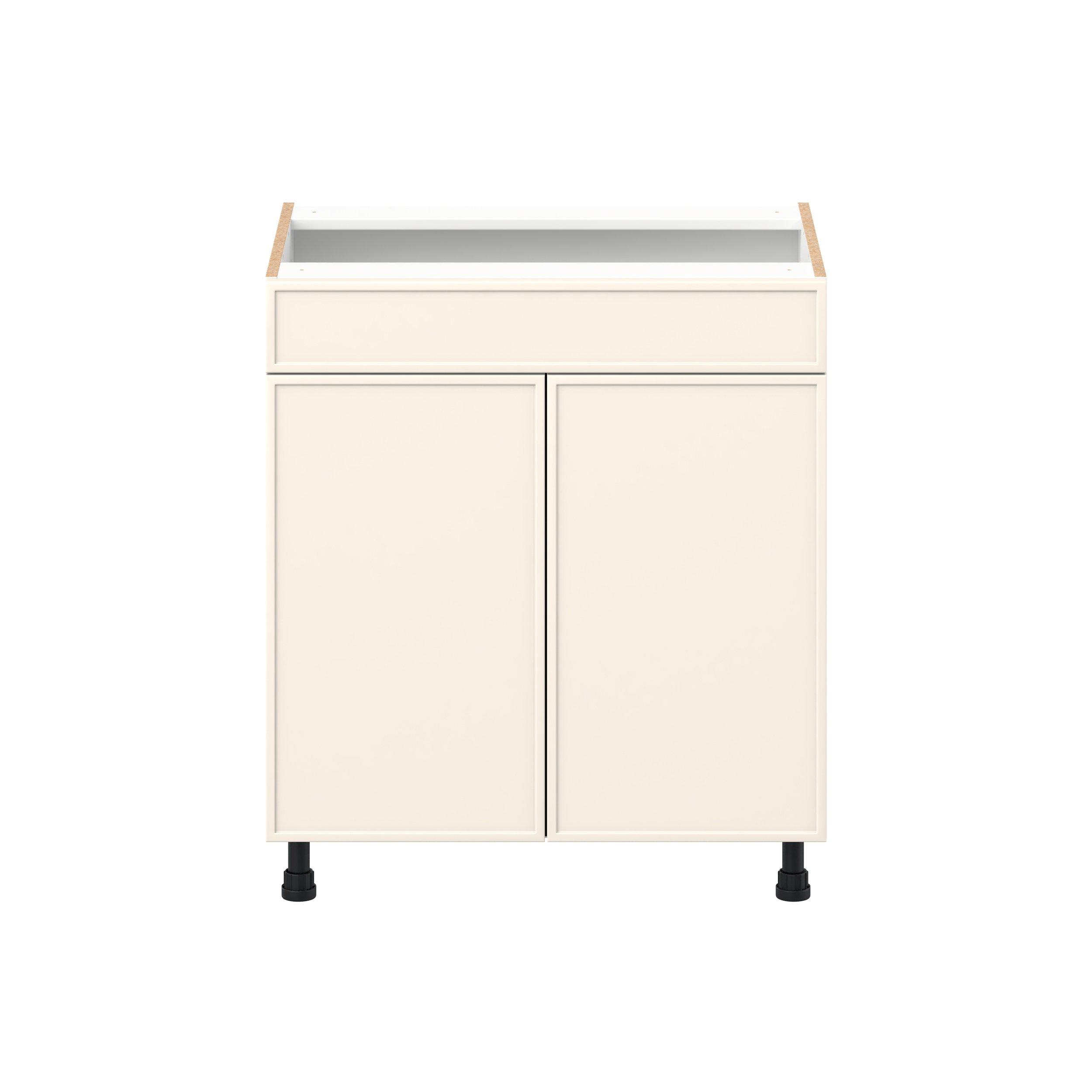 Linden 30 in. Painted Washed Linen Vanity Sink Base Cabinet with False Front